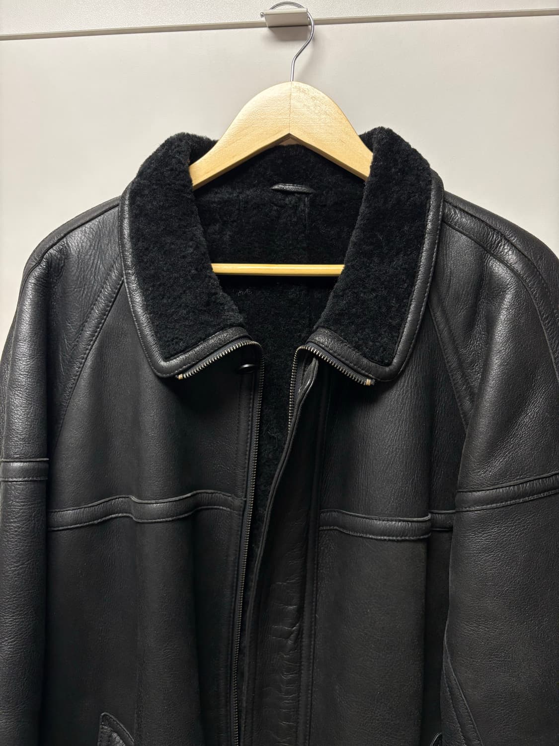 빈티지 블랙 무스탕 하프 코트 100사이즈 상품이미지2