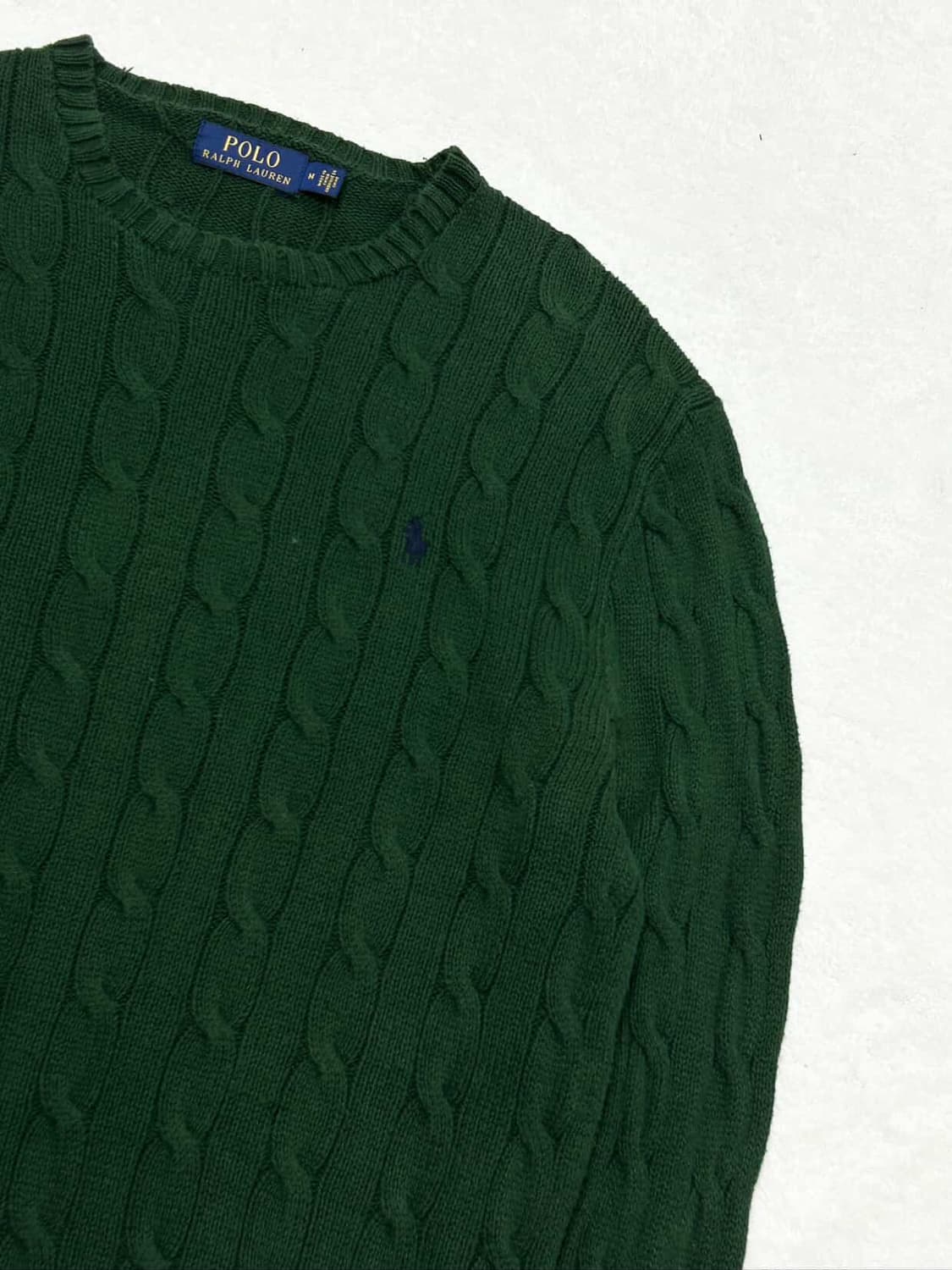 폴로 네이비포니 딥그린 케이블 니트 상품이미지5