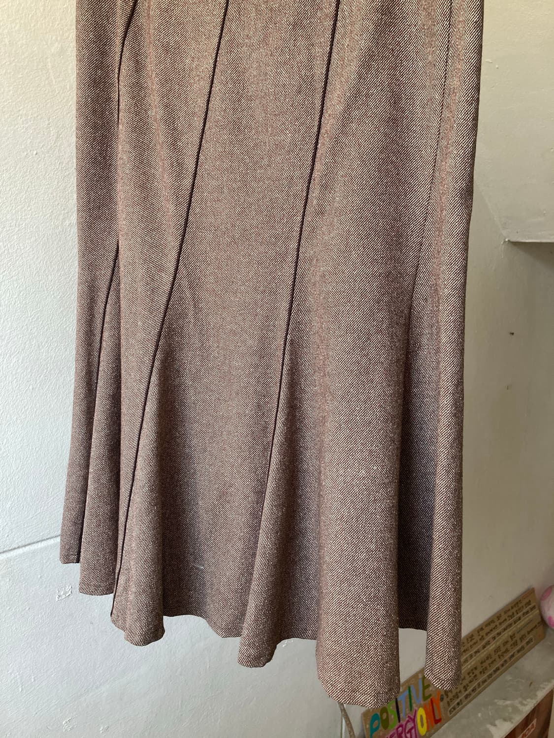 울 사선 컷팅 플레어 스커트 상품이미지3