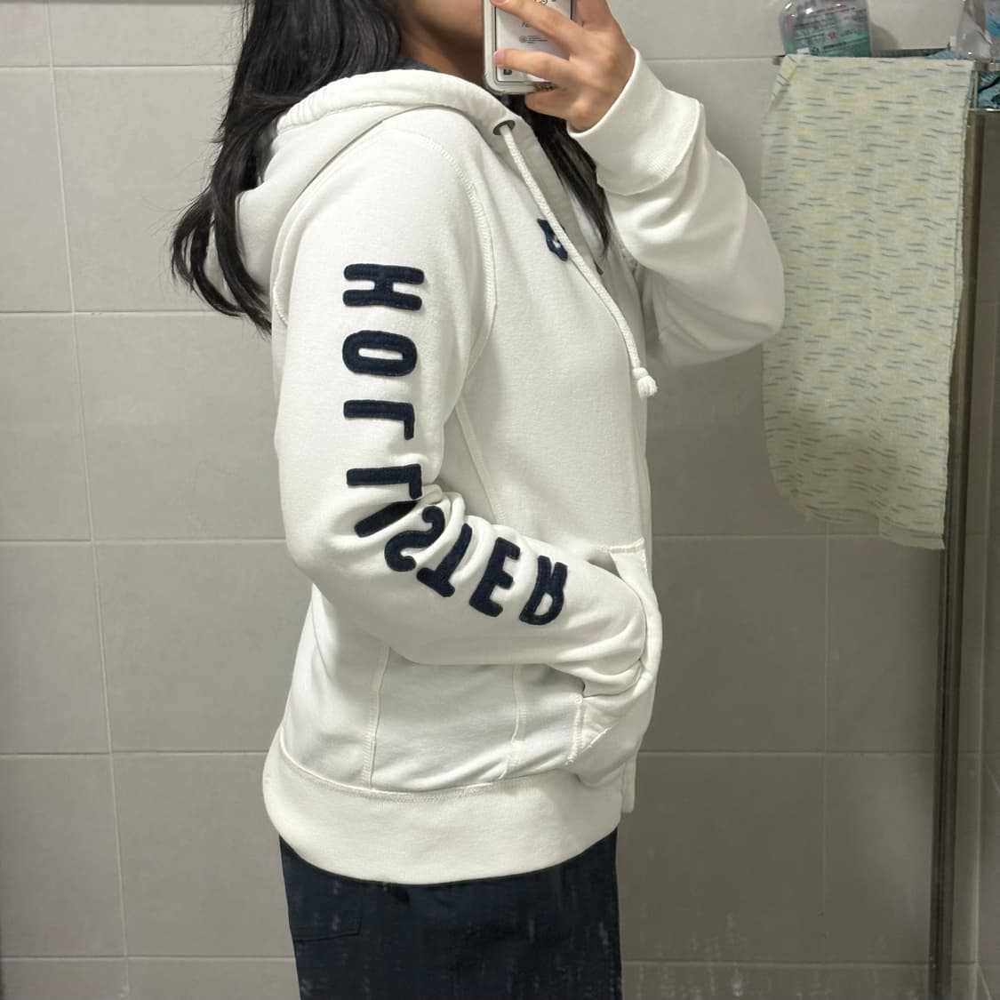 대대장) 홀리스터 스펠아웃 화이트 후드집업 M 상품이미지3