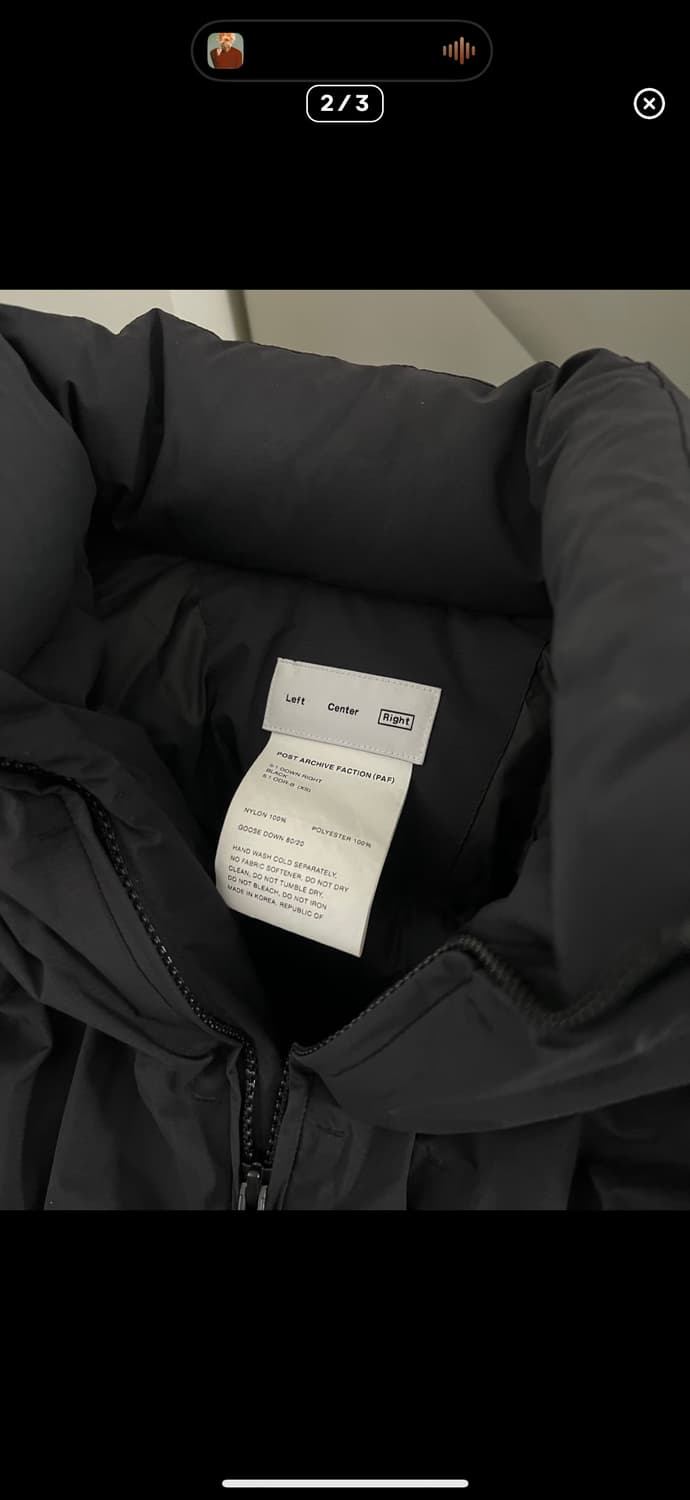 포스트아카이브팩션(paf) right 구스다운 파카 패딩 xs 상품이미지2