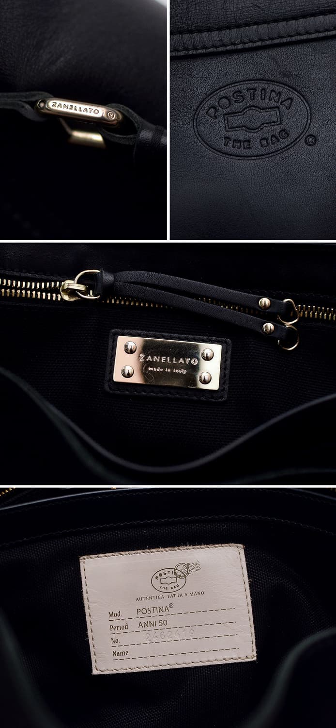 자넬라토 포스티나 M 오리지널 실크레더 금장 블랙 (토트.숄더) 상품이미지10