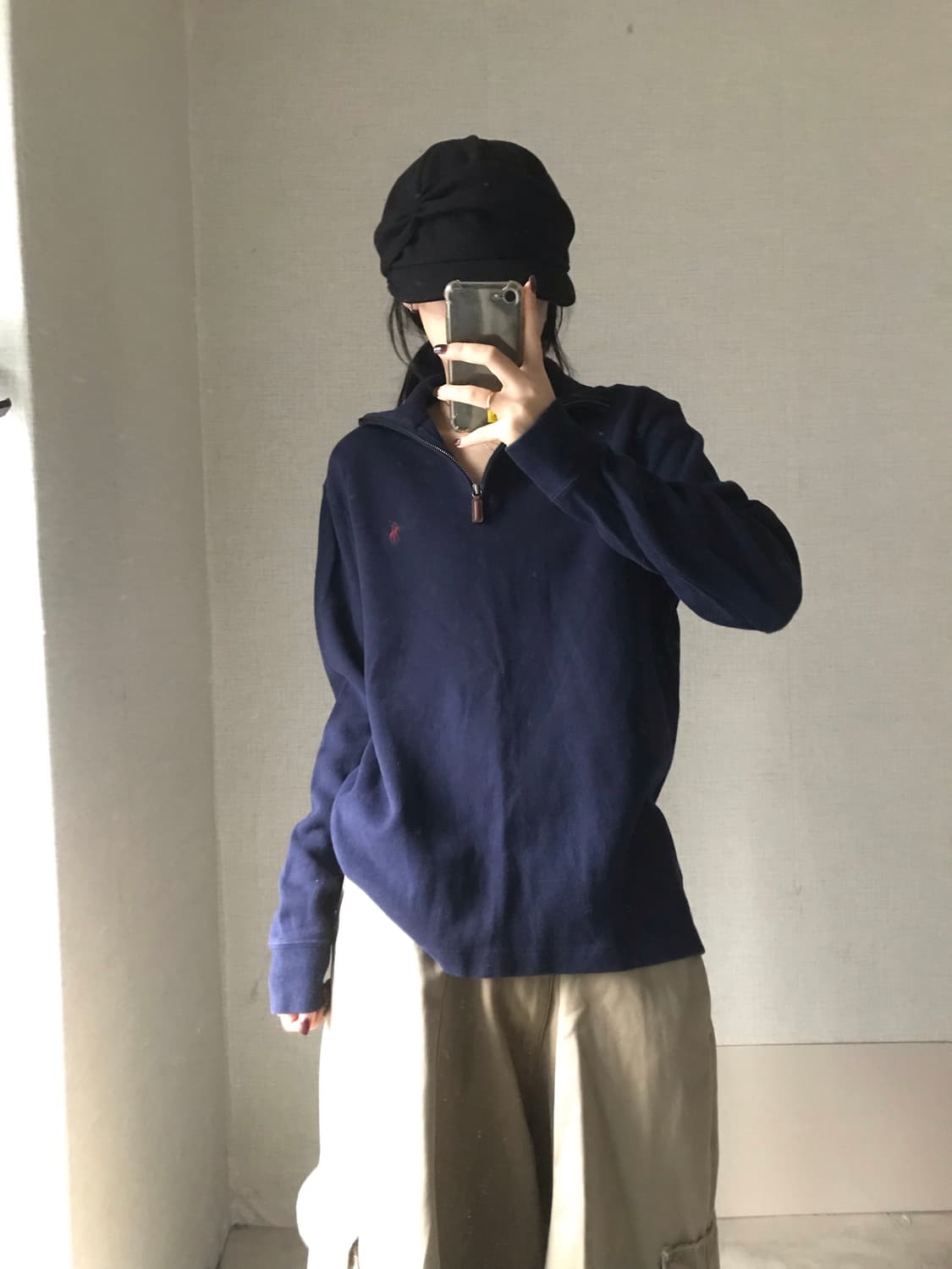 폴로 네이비 버건디포니 반집업 상품이미지5