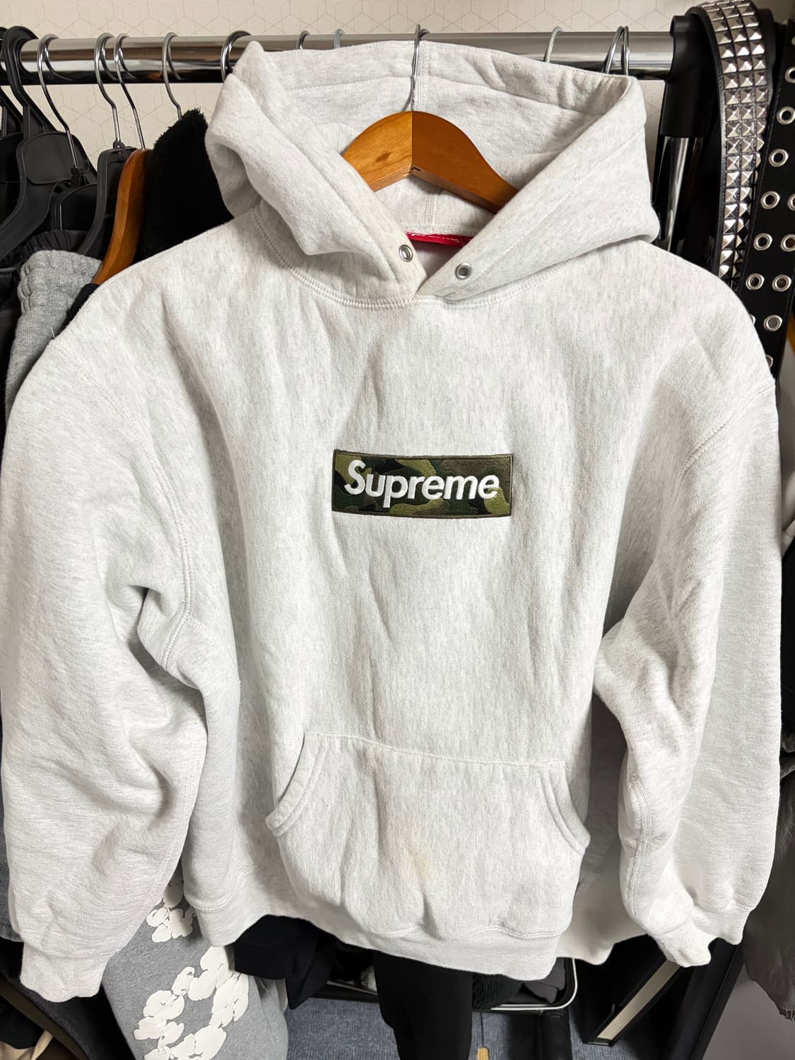 슈프림 박스로고 후드 애쉬 그레이 상품이미지1