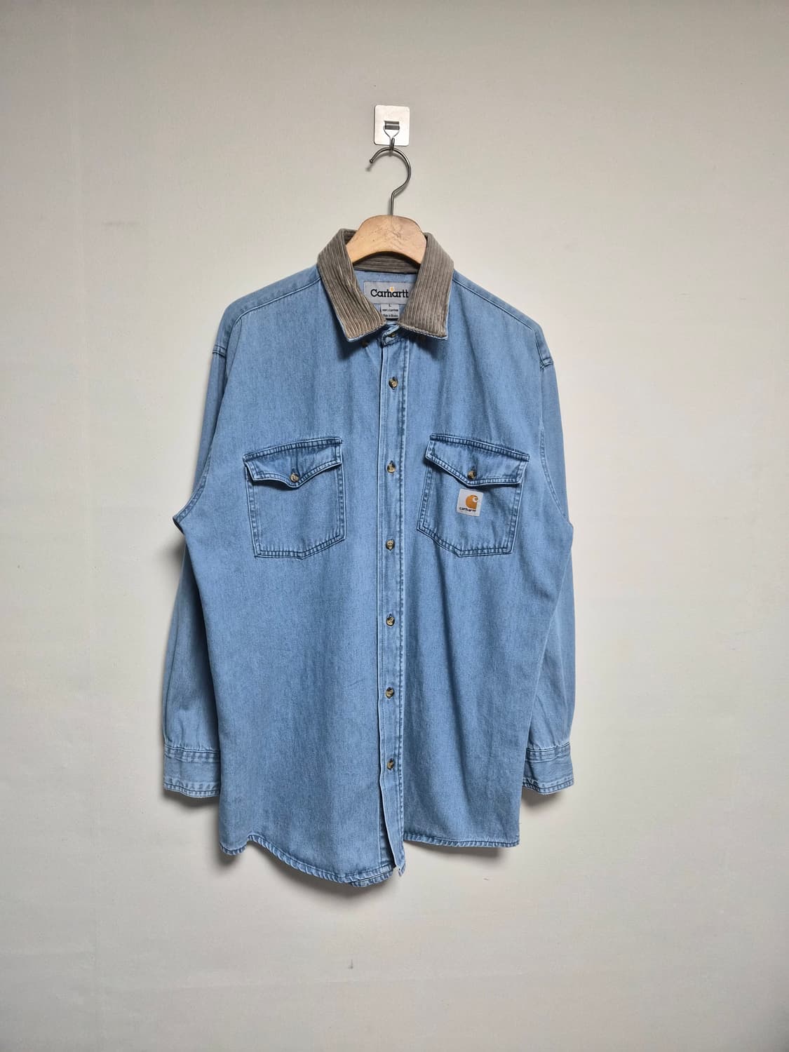 칼하트Carhartt 카라 배색 데님 셔츠 L사이즈 - S268 상품이미지1