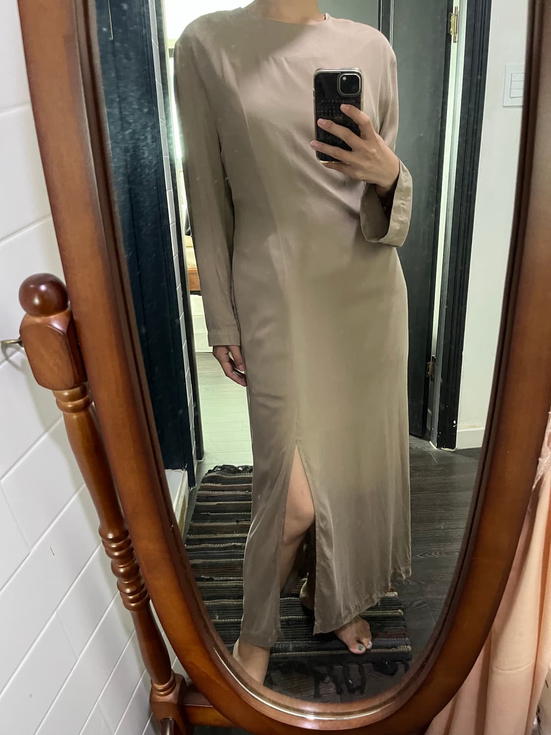 tencel long dress (beige) 상품이미지6