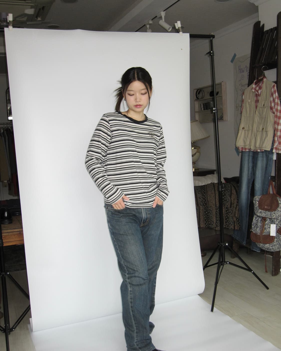 코지 스트라이프 긴팔티 상품이미지1