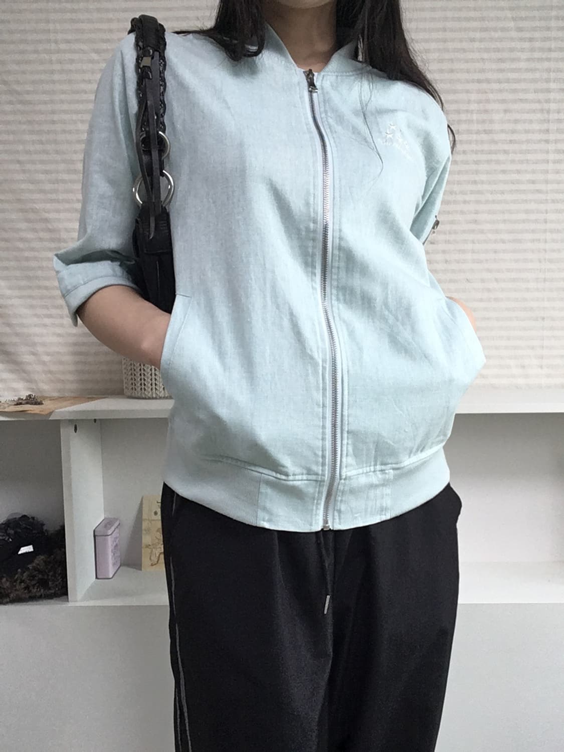 jpn vintage 스카이 블루 디테일 집업 y2k 스트릿 펑크 일본빈 상품이미지4