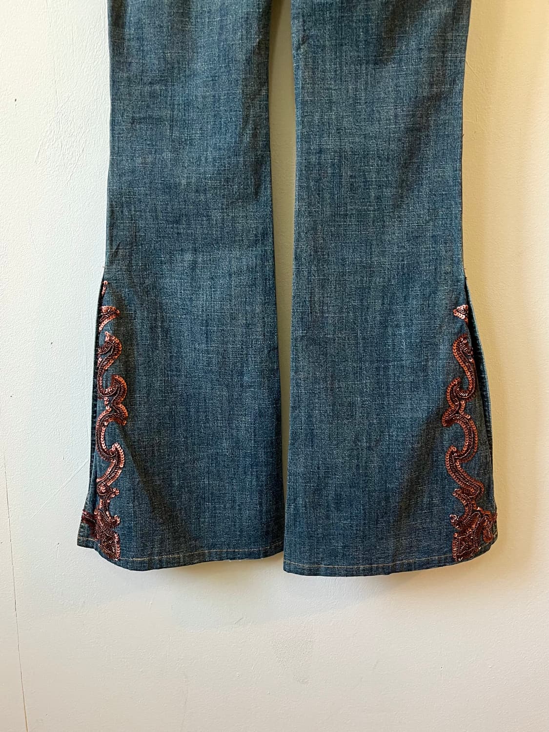 NOVESPAZIO 자수 트임 데님 진 상품이미지4