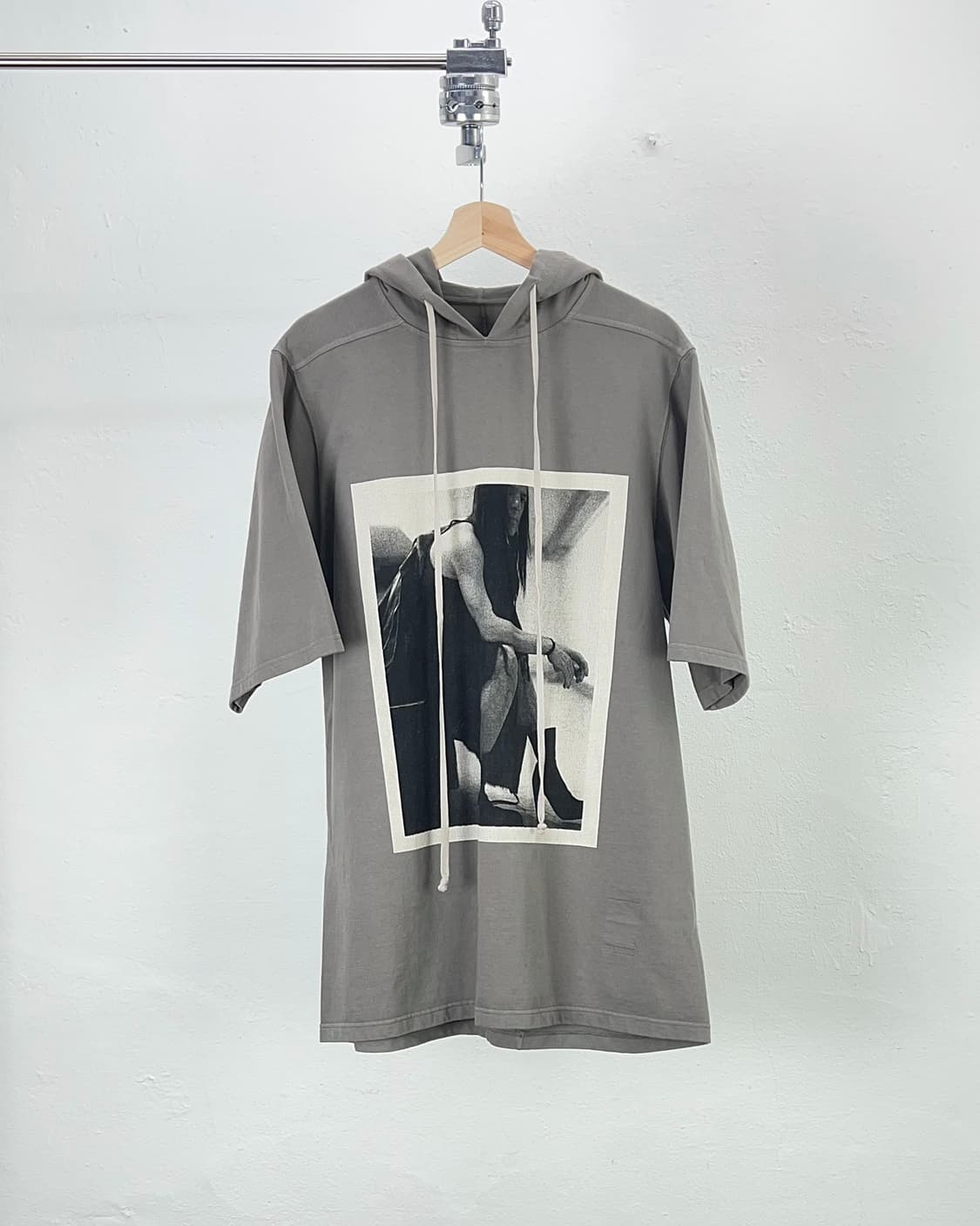 릭 오웬스 다크 쉐도우 19aw 다크 베이지 프론트 프린트 드로즈 후디 상품이미지1