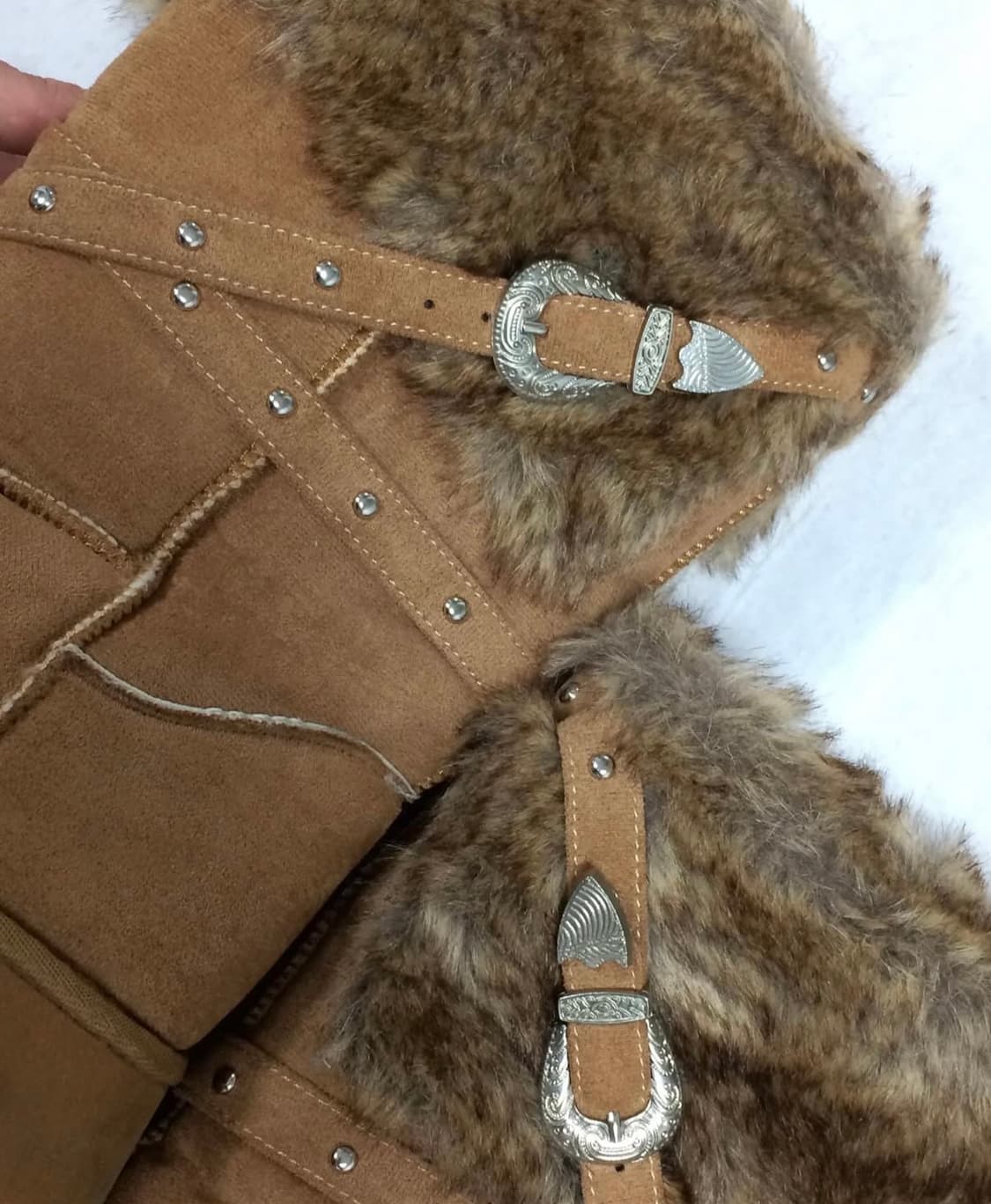 ꧁Western belt fur boots꧂ 웨스턴 퍼 부츠 상품이미지2