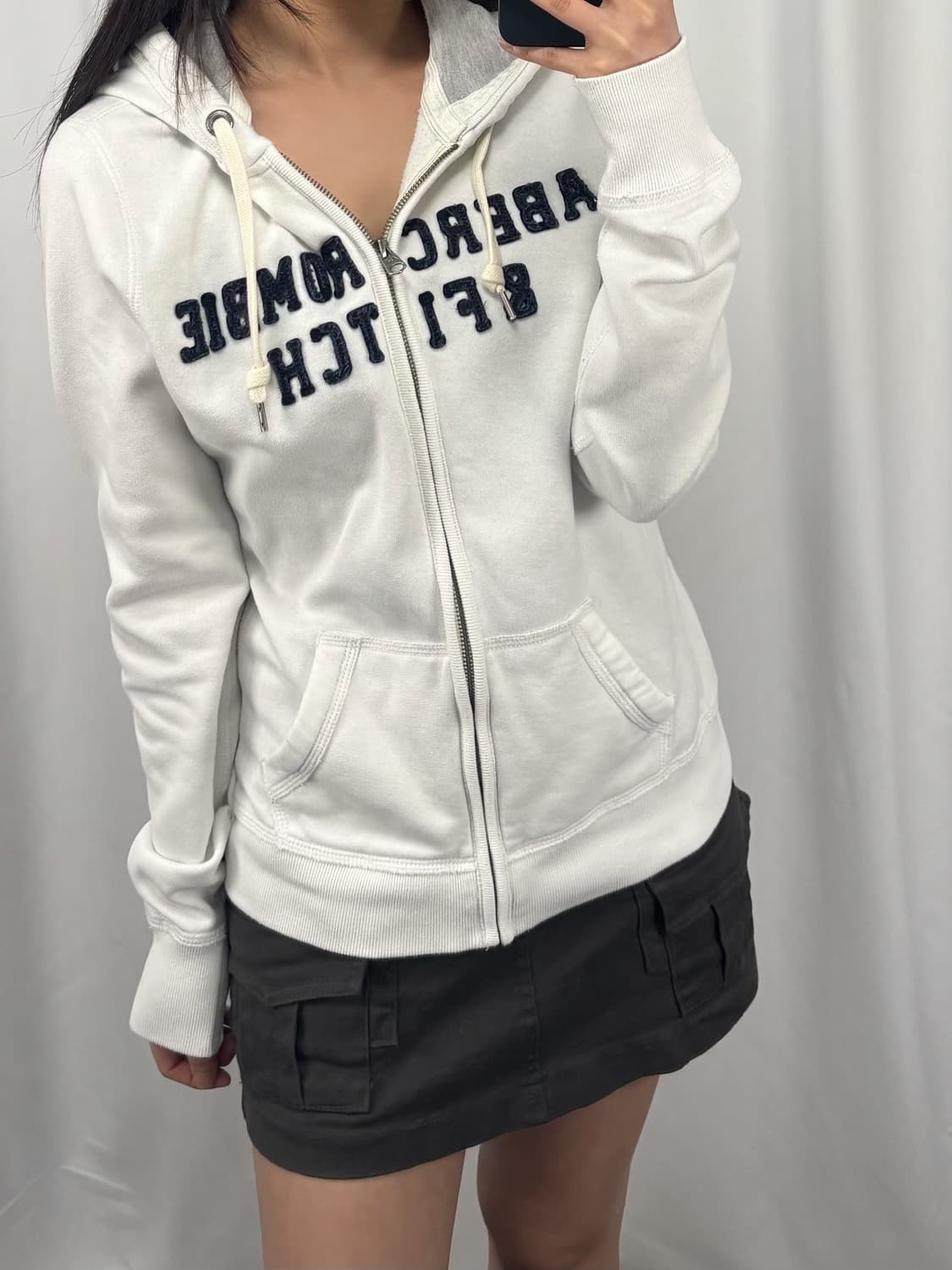 아베크롬비 화이트 후드집업 상품이미지1