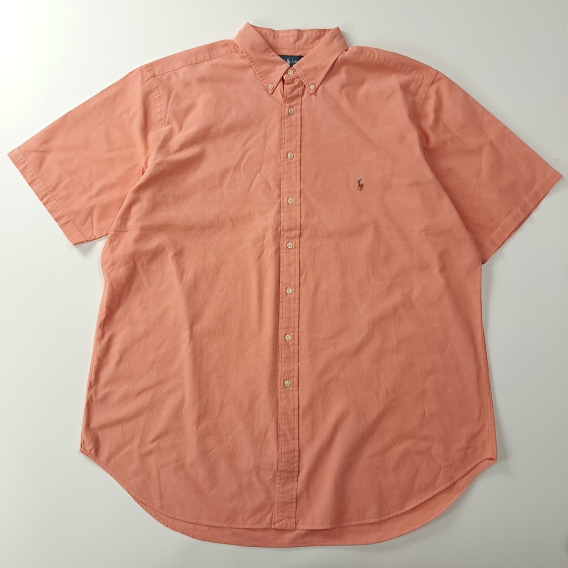 CK313 2XLT 폴로 00s 멀티포니 오렌지피치 반팔 셔츠 남방 상품이미지1
