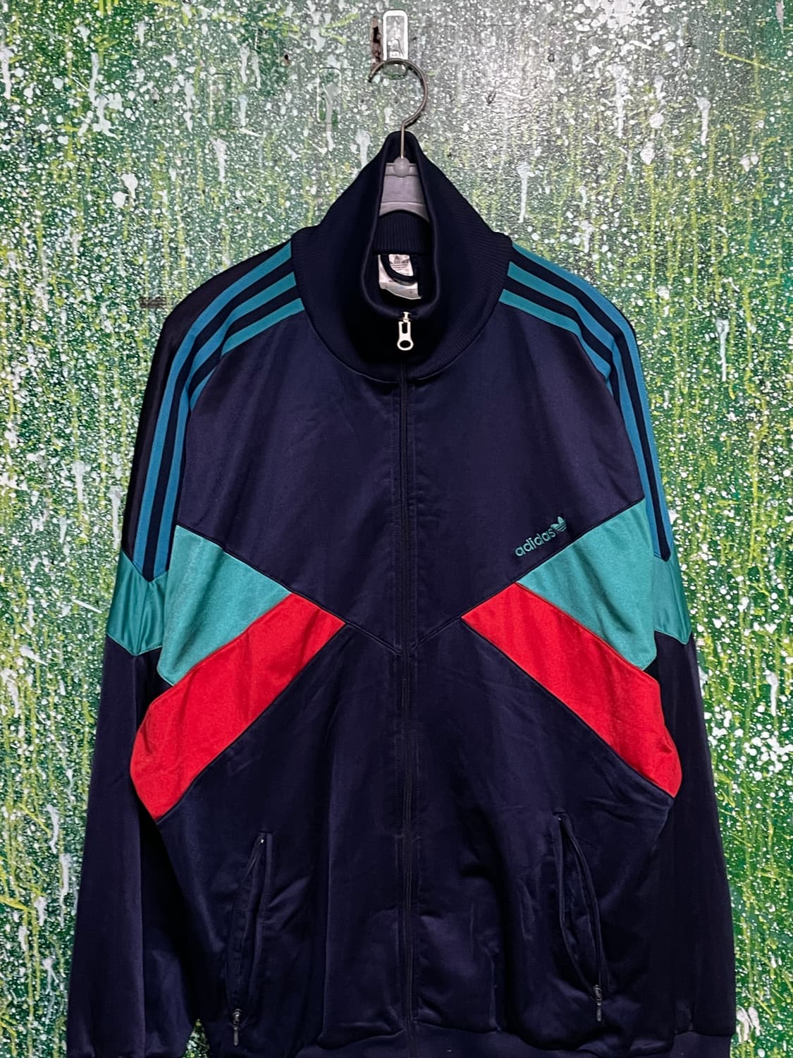 80s 아디다스 네이비 배색 올드스쿨 오버핏 져지 110 상품이미지5