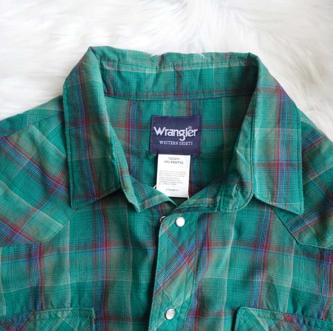 랭글러 웨스턴 체크 반팔 셔츠 오버핏 1909 상품이미지4