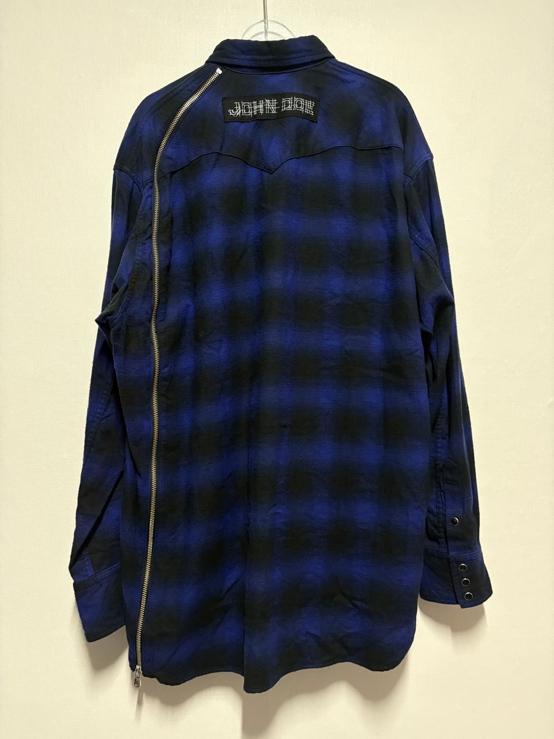 [46] 솔로이스트 오버사이즈 본디지 백지퍼 웨스턴 셔츠 네이비 상품이미지2