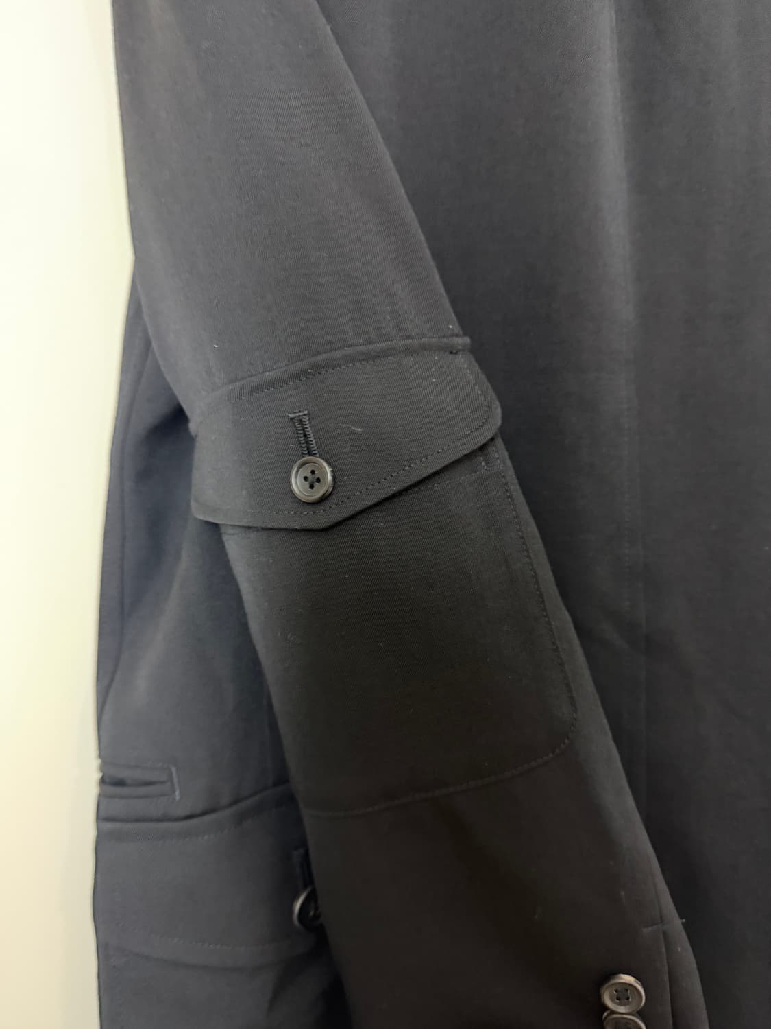  요지야마모토 뿌르옴므 17SS 비대칭 테일러드 불랙 자켓 상품이미지3