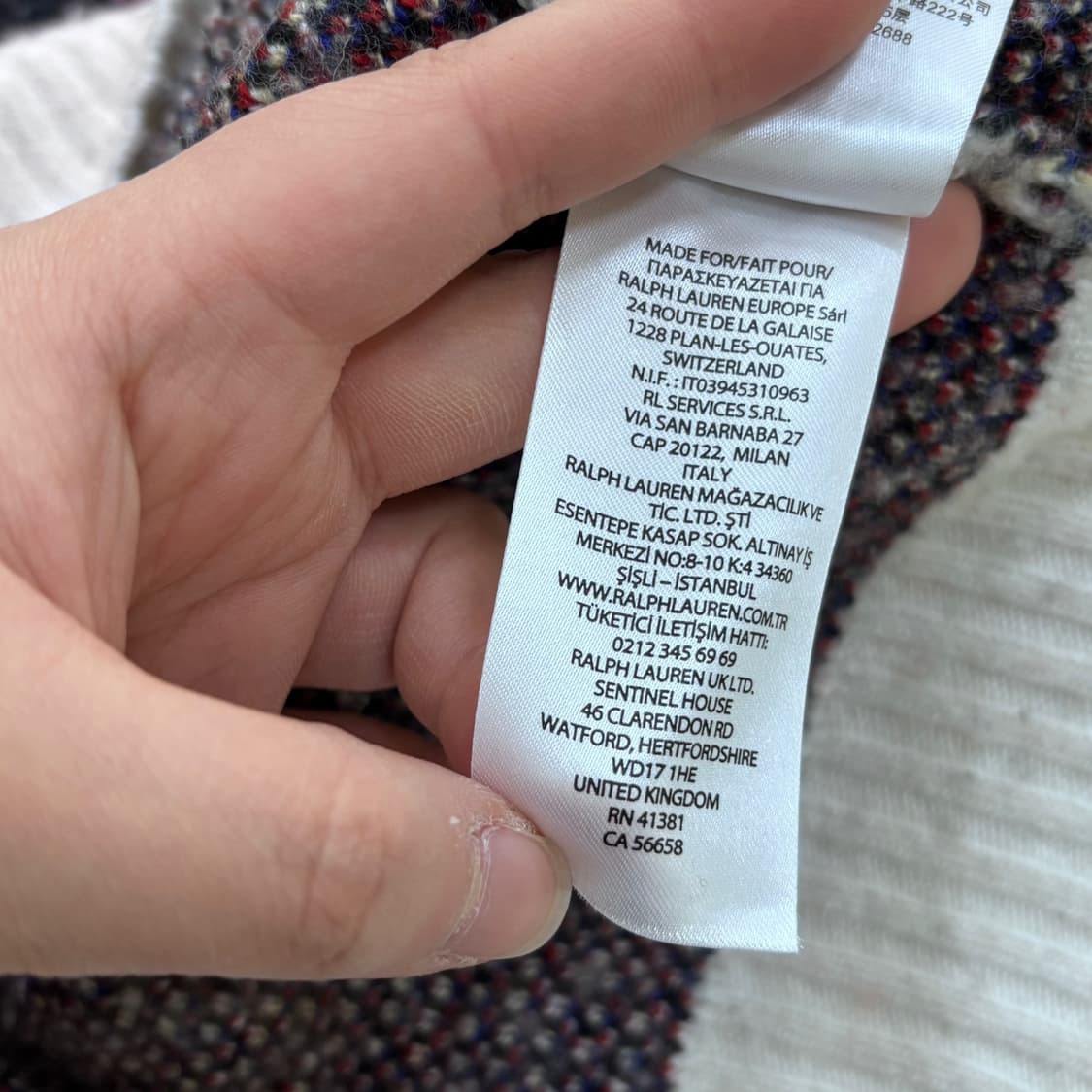 S 랄프로렌 체크 브이넥 니트 스웨터 0326E 상품이미지5