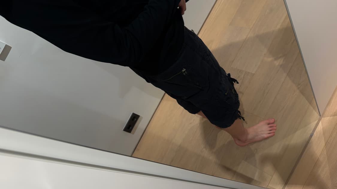 7부 블랙 팬츠 빈티지 상품이미지3