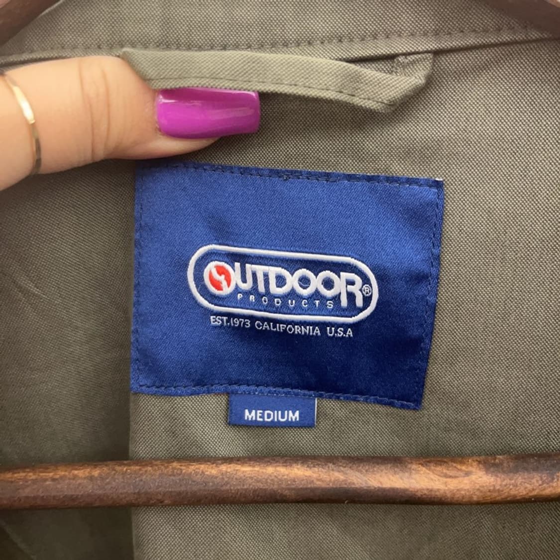 아웃도어프로덕츠 빈티지 말차카키 롱 야상 자켓 M C07227 상품이미지5