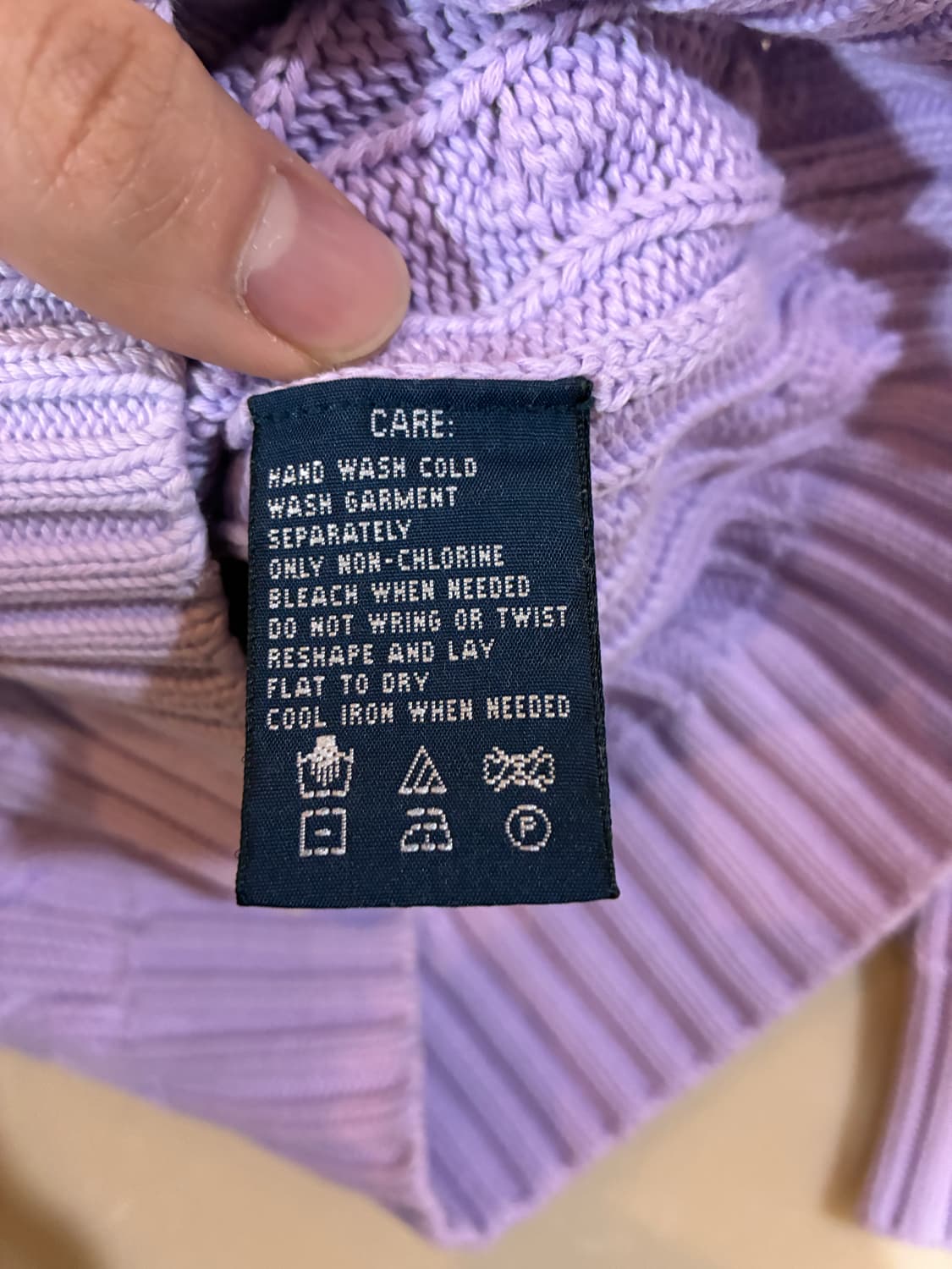 S) 폴로 랄프로렌 스포츠 케이블 꽈배기 니트 코튼 스웨터 라벤더 상품이미지4