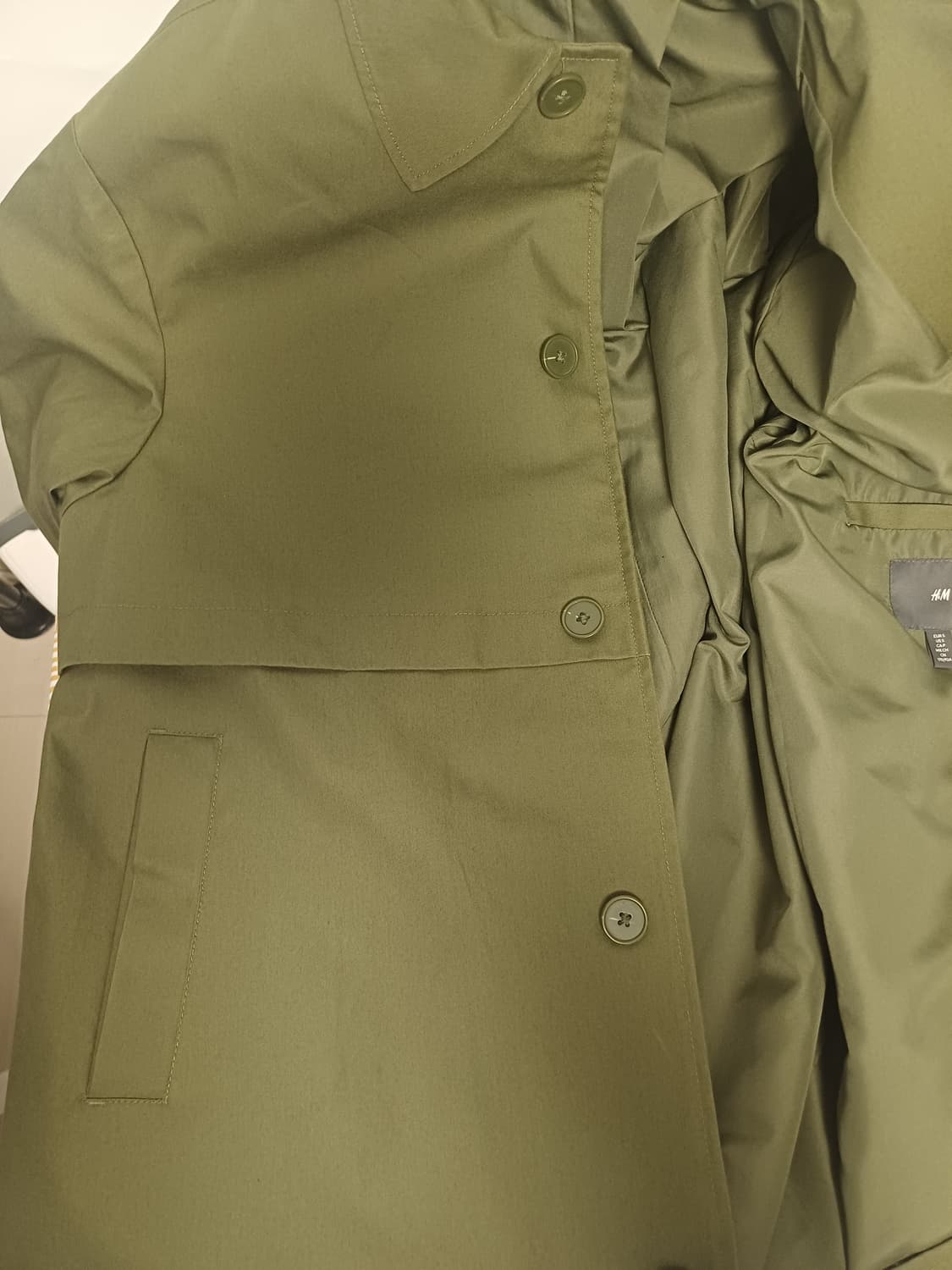 h&m 오버사이즈 남성 카 코트 S [카키그린] 상품이미지8