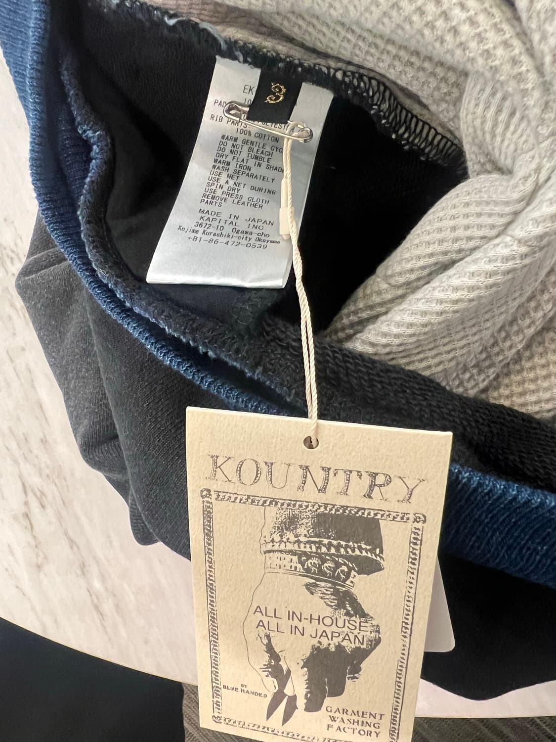 캐피탈 플리스 X 데님 퀼팅 투톤 빅 스웨트셔츠 인디고 상품이미지4