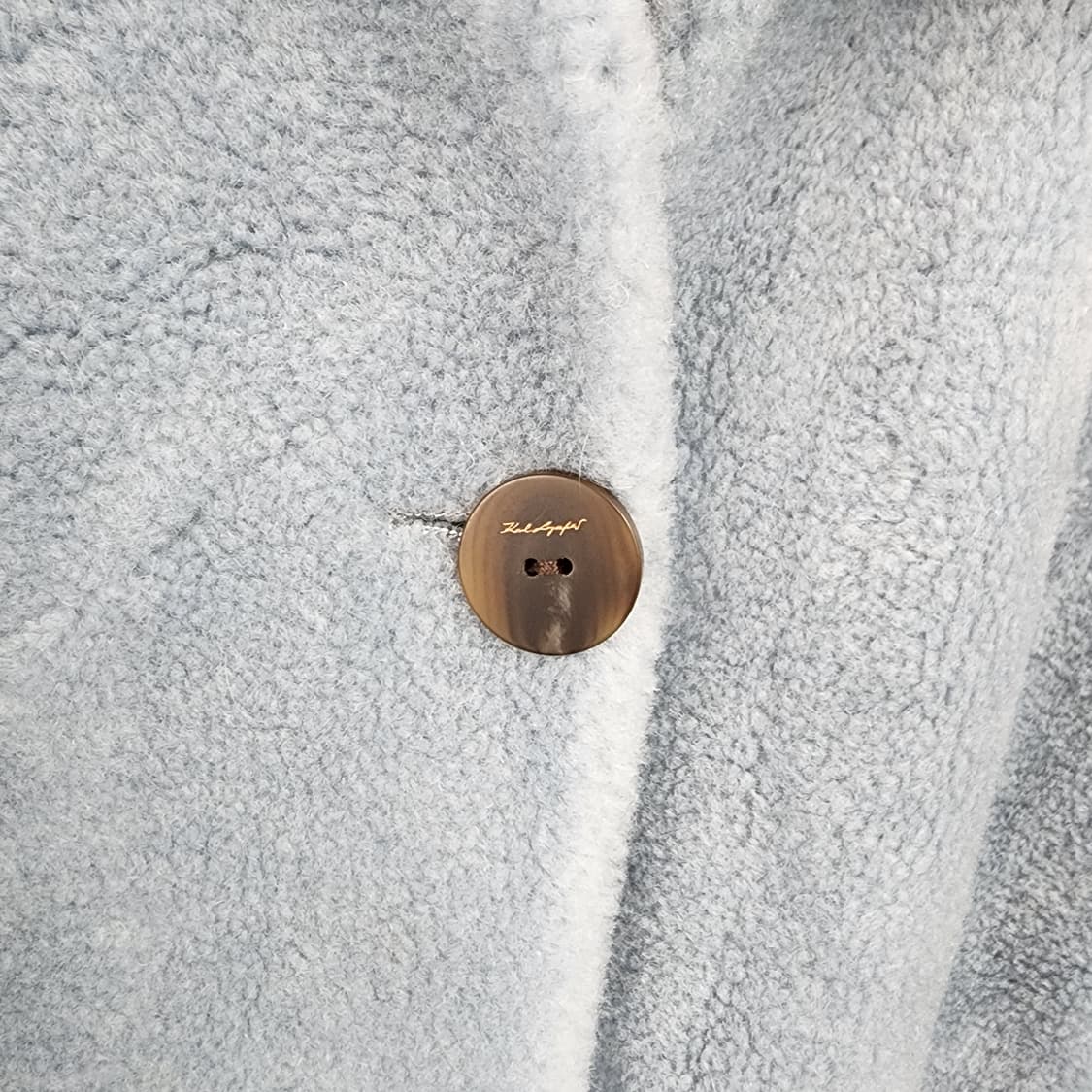 칼 라거펠트 퍼 칼라 롱 코트 블루 상품이미지3