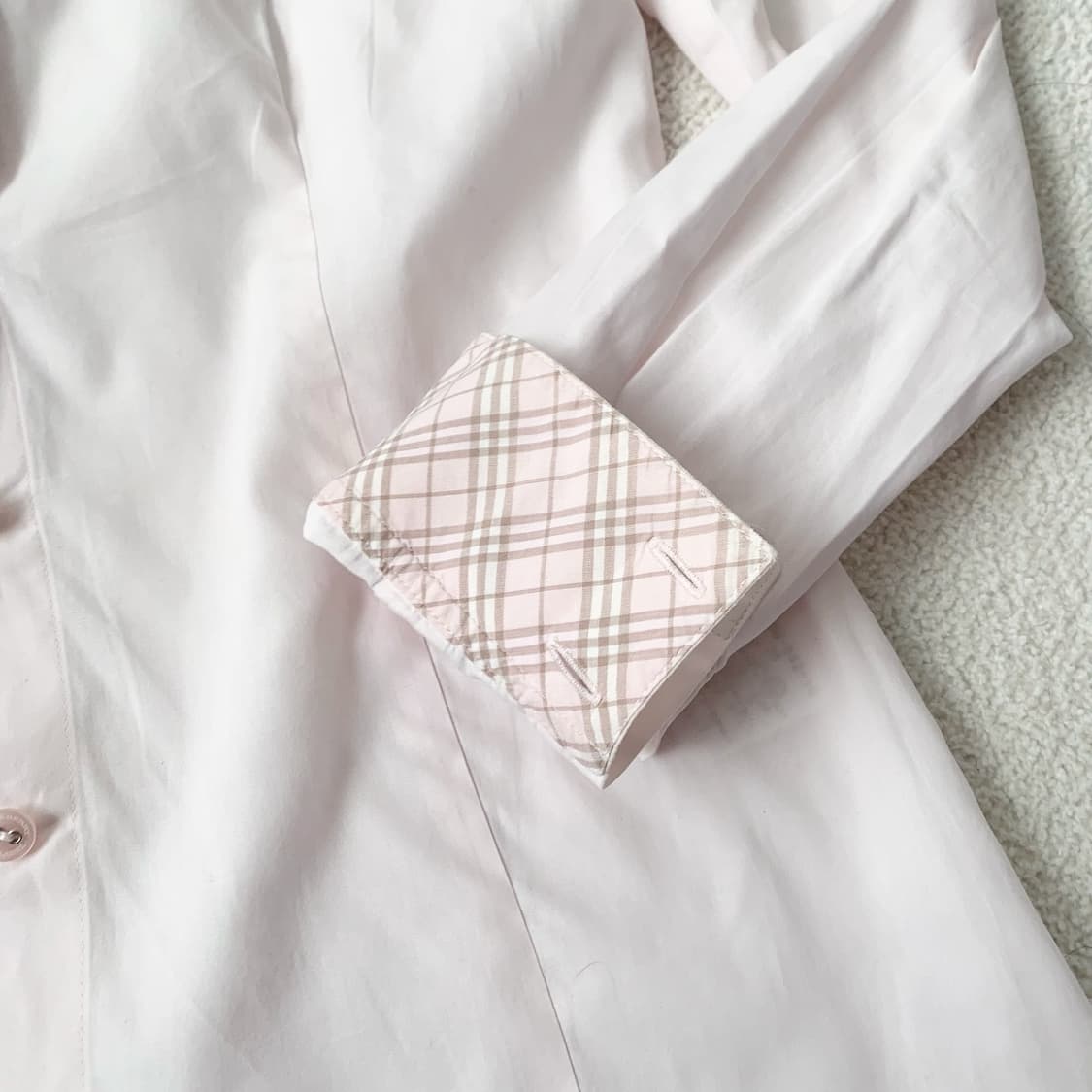 버버리 페일연핑크 노바체크 슬림핏 셔츠 상품이미지4