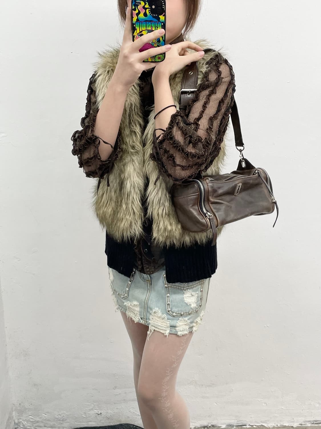 분크 퍼펙 멀티 포켓 숄더 스몰 브라운 상품이미지2