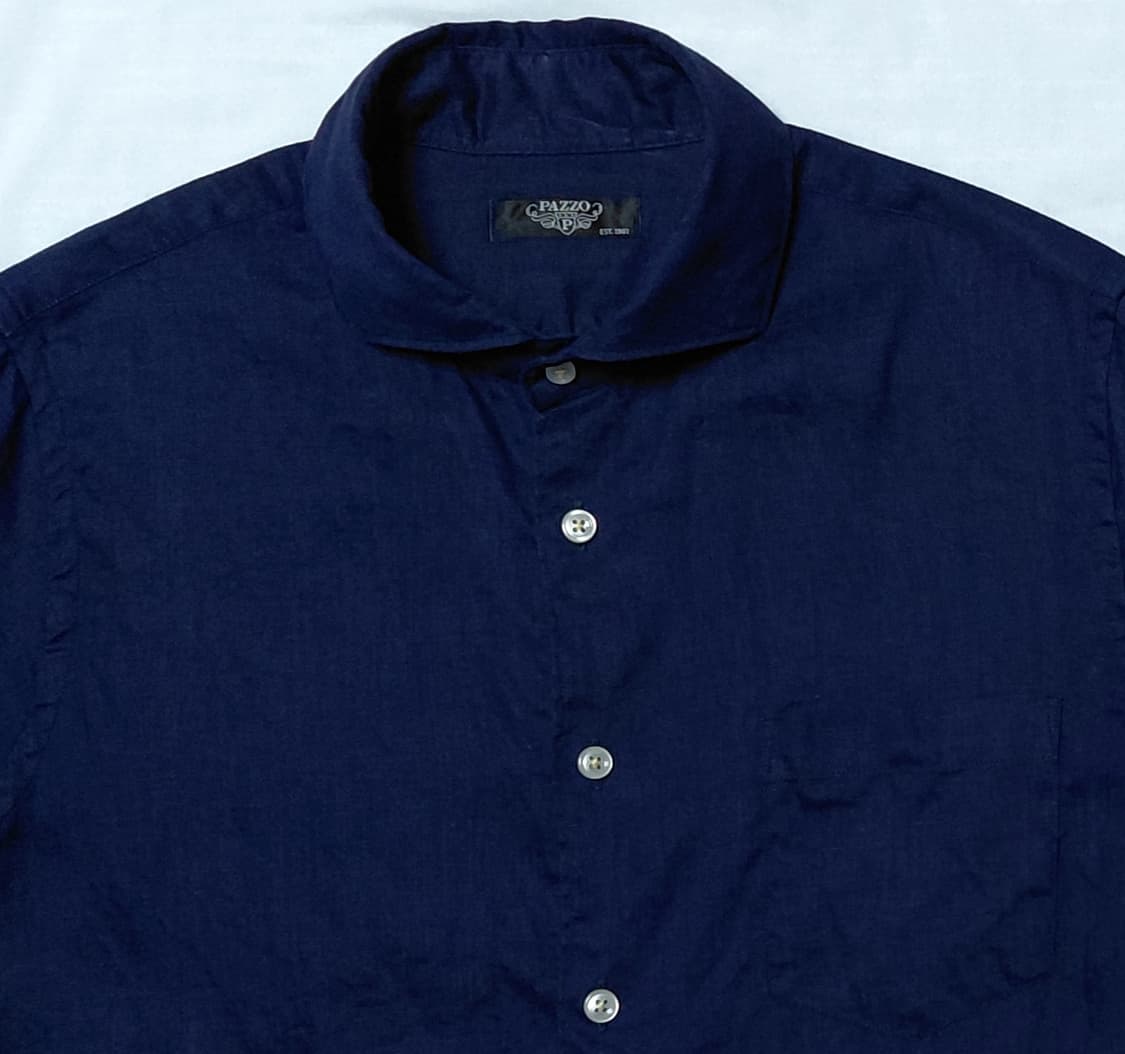 PAZZO 파조 천연 린넨 100% 셔츠 (네이비 / 48사이즈) 상품이미지2