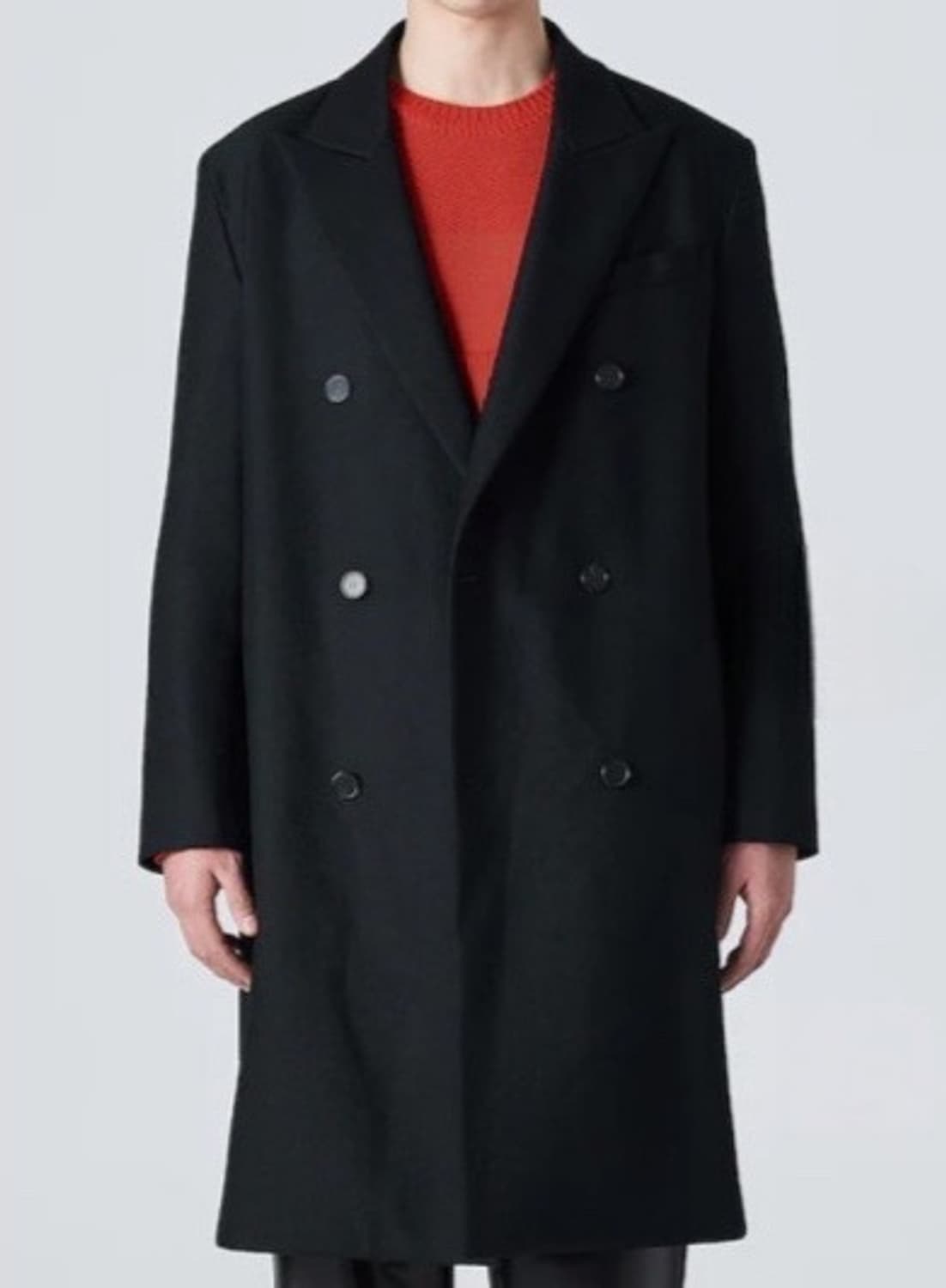 준지 피크드 라펠 더블 롱코트(48) 상품이미지2