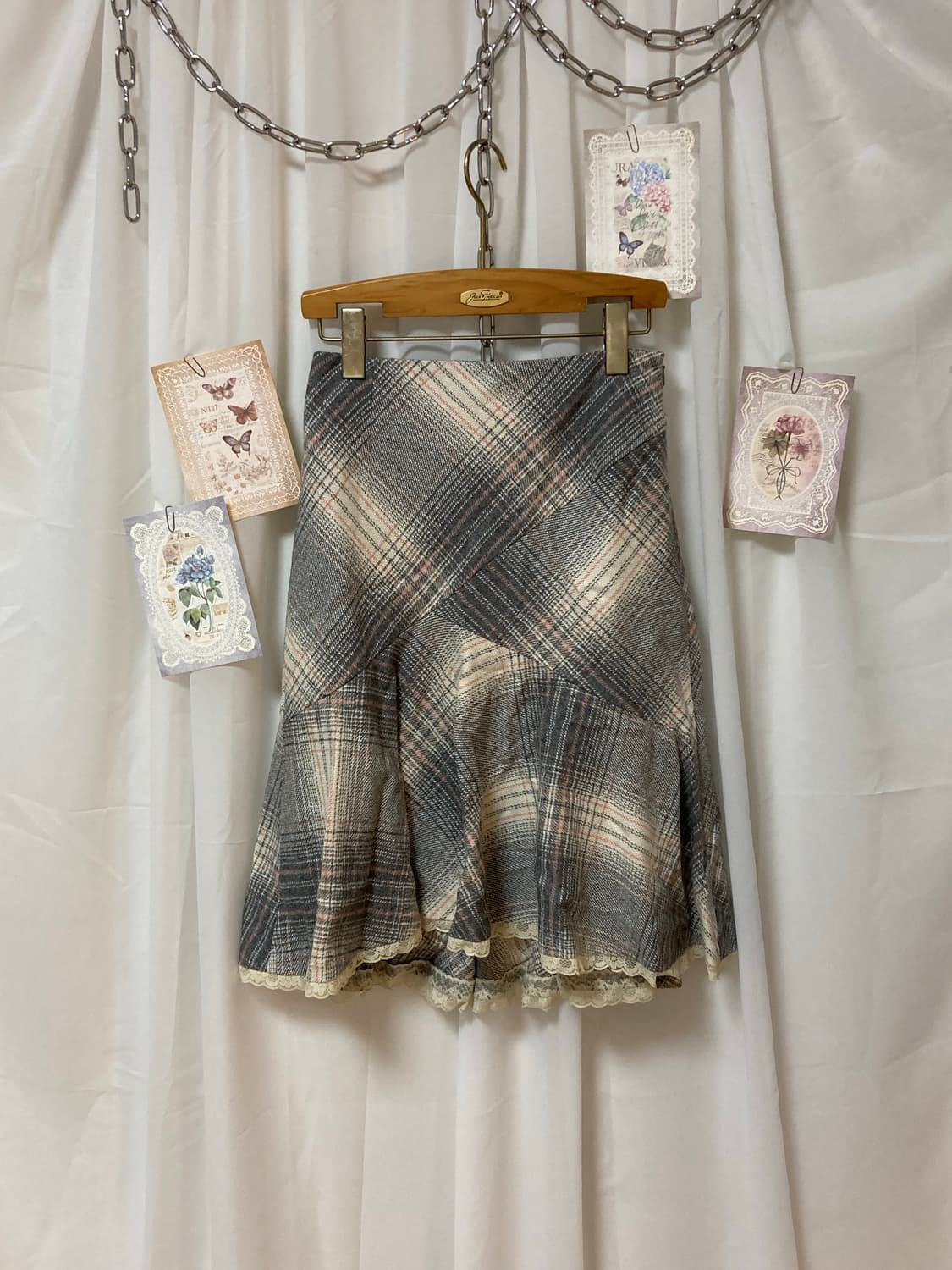 미디 체크스커트 상품이미지3