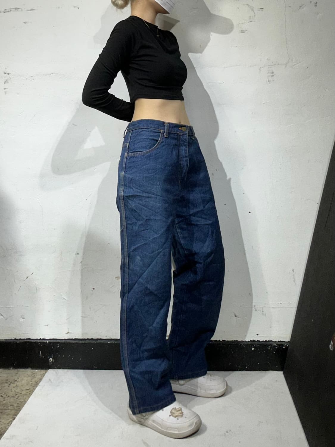 90s 아르마니 진청 와이드 데님 팬츠  상품이미지1