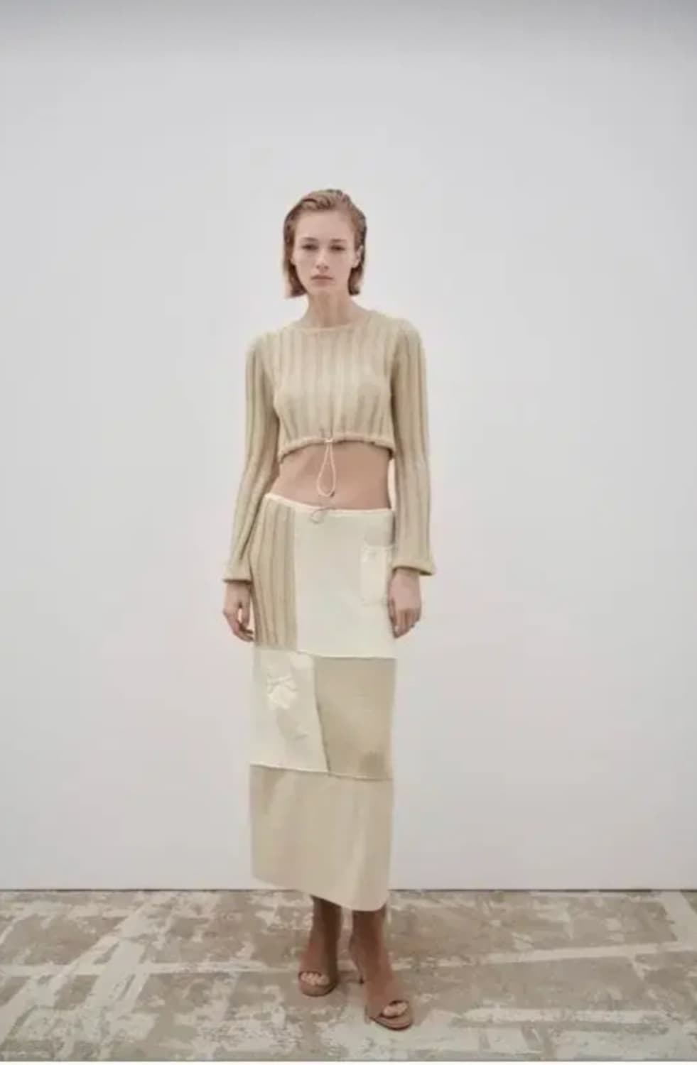 자라 패치워크 니트롱스커트 상품이미지1