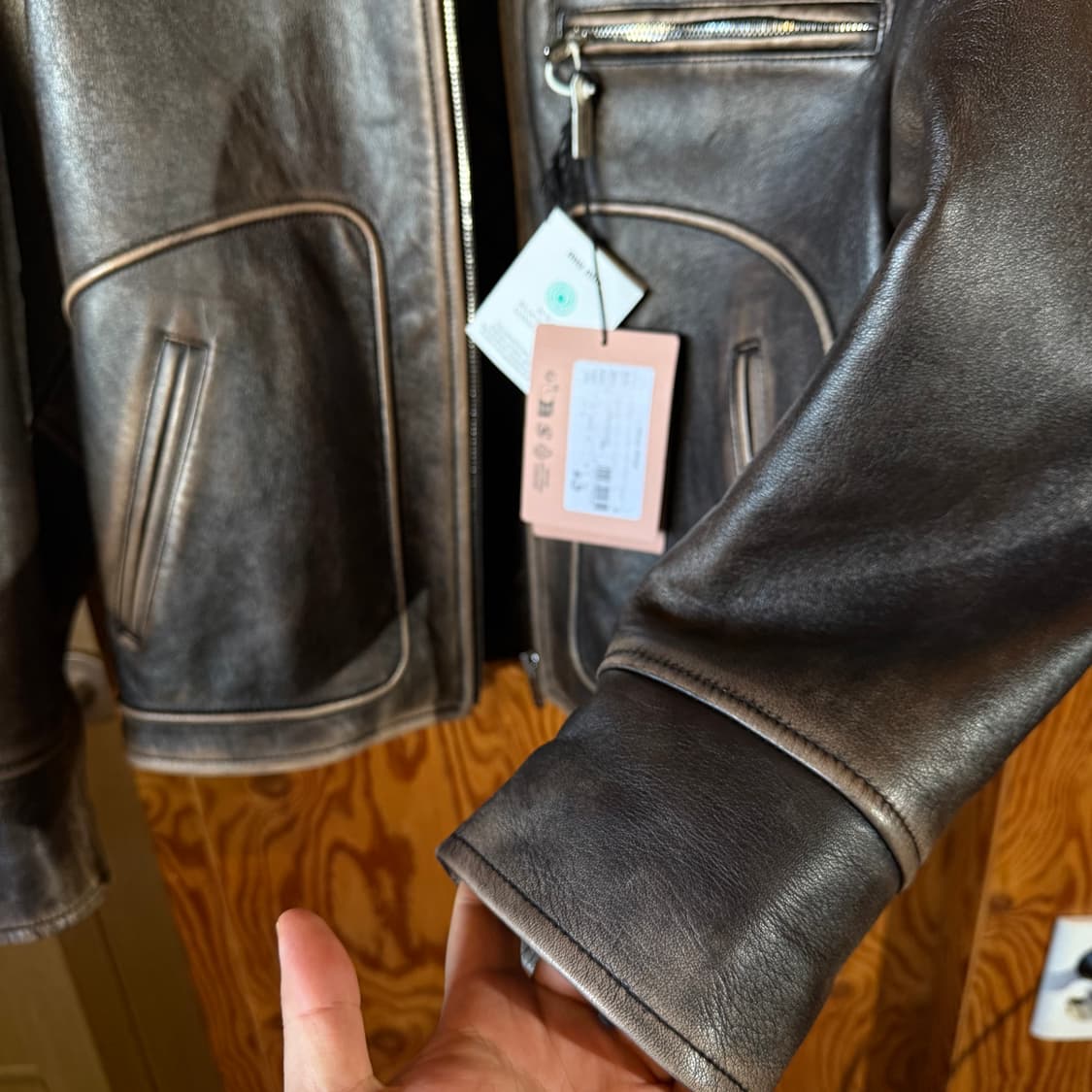  미우미우 나파 레더 시어링 가죽 자켓  상품이미지6