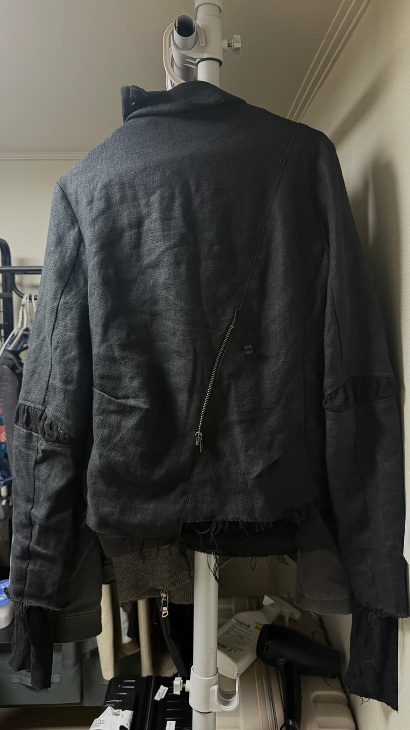 하르테올뎀 Asym Scarf Jacket [BK Linen] 2 상품이미지2