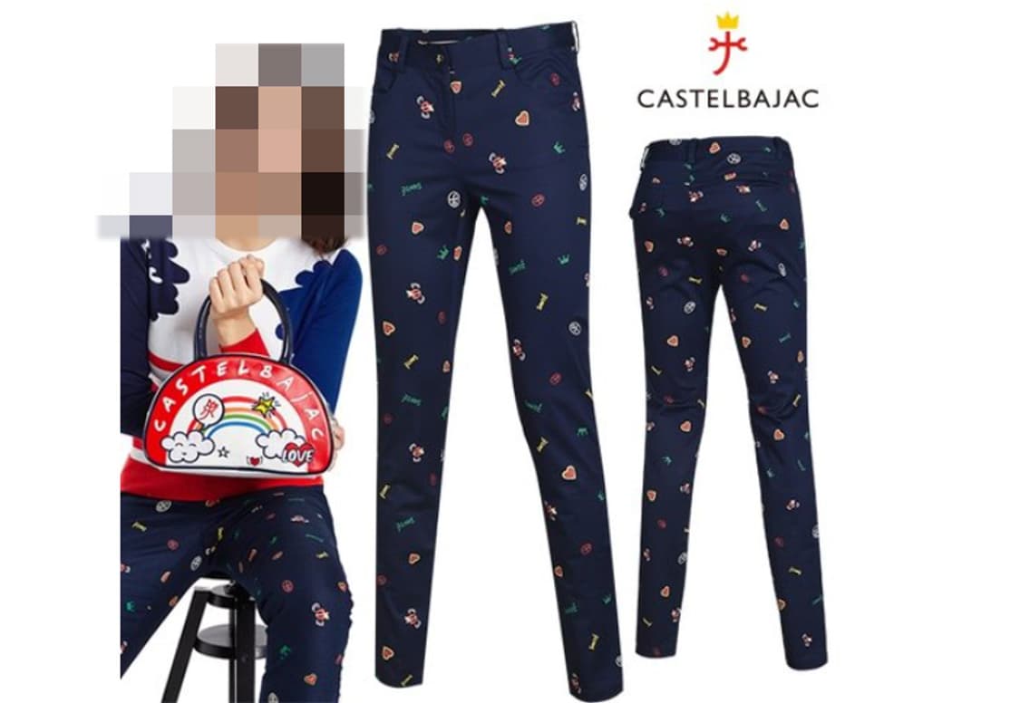 (27) 까스텔바작 아트웍 패턴 여성 노턱 골프바지 상품이미지2