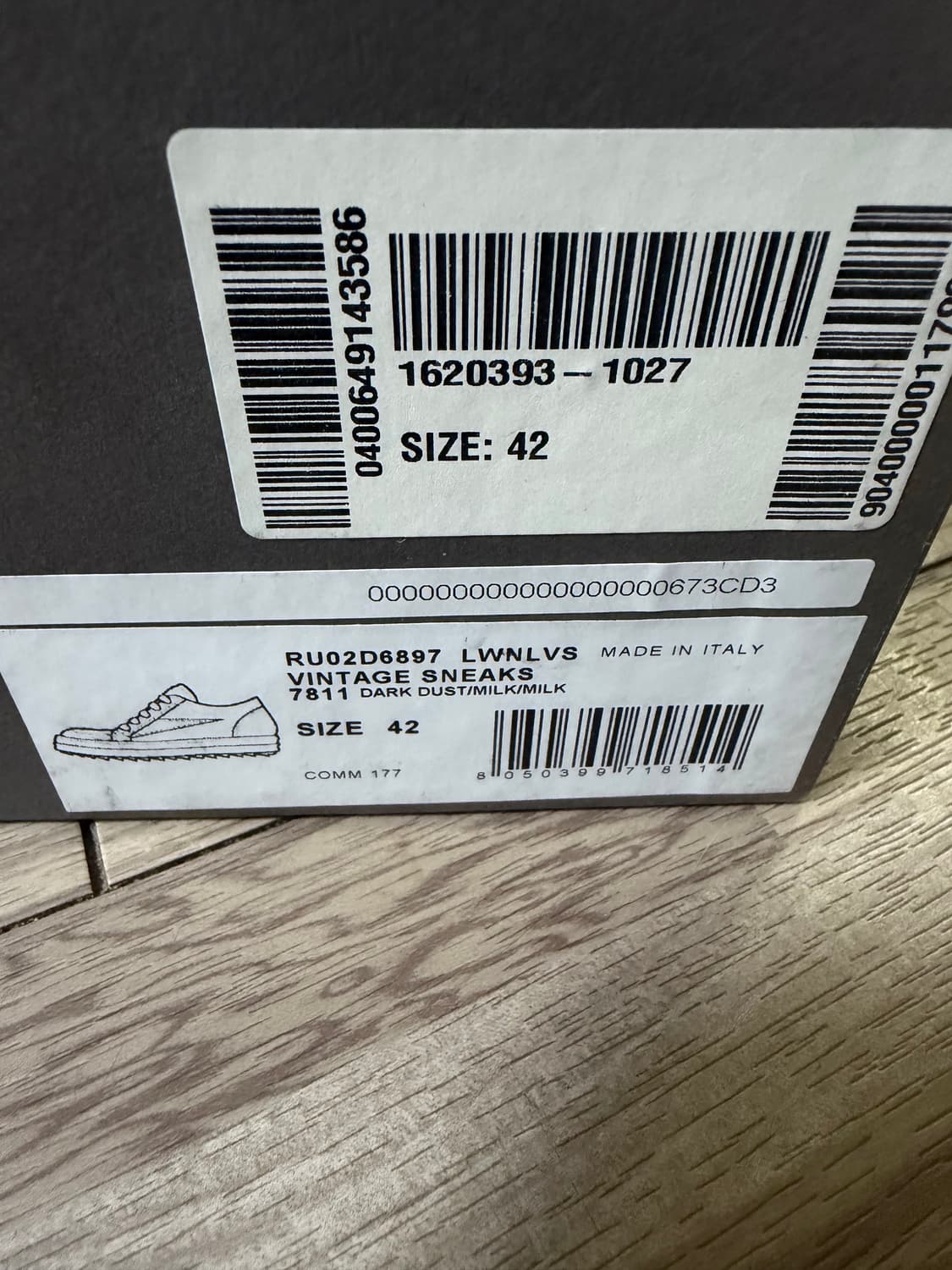릭오웬스 포터빌 빈티지 스니커브 다크 더스트 밀크 42 상품이미지7