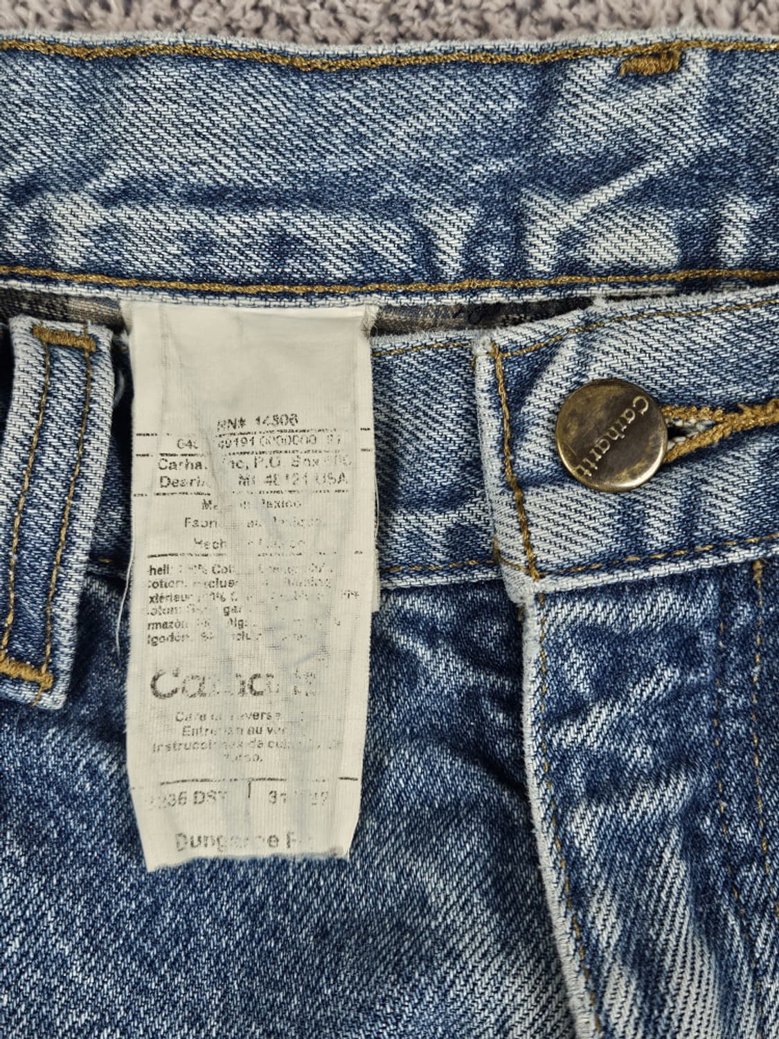 칼하트 헤비 플란넬 체크 데님 워크 팬츠 ( 31" ) / 10047 상품이미지7