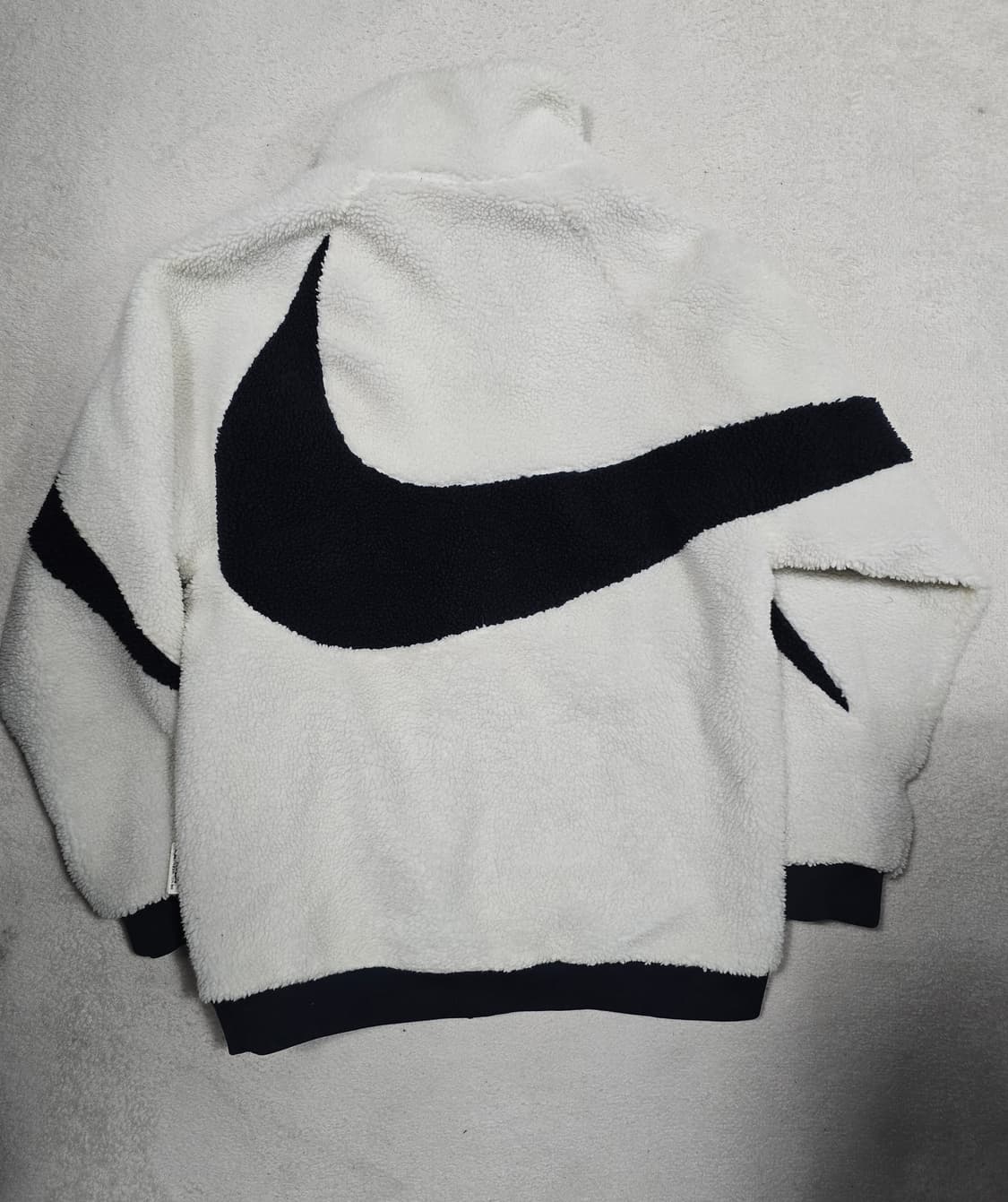 나이키 스우시 뽀글이 플리스 자켓 화이트 L사이즈 상품이미지4