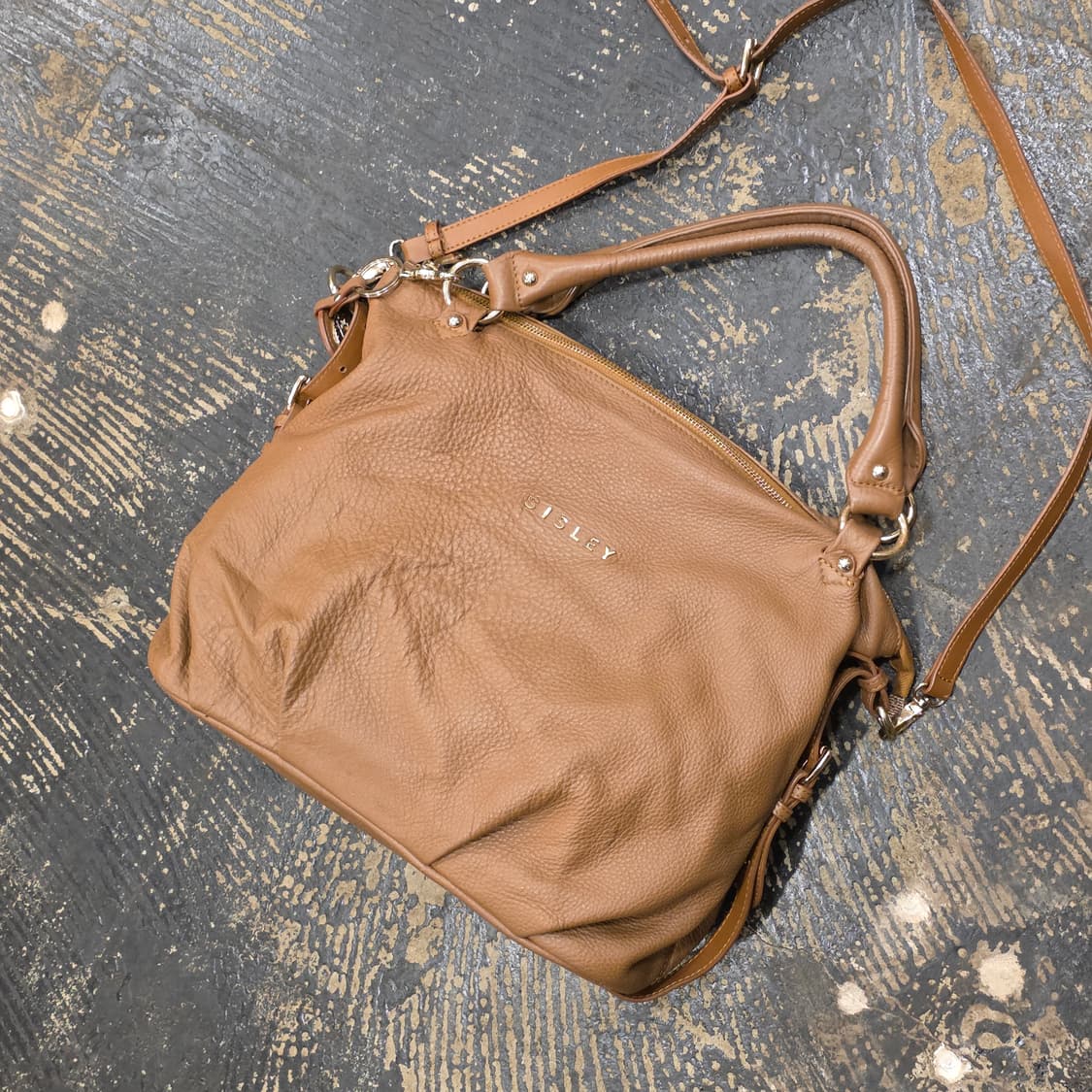 시슬리 브라운 가죽 숄더백 상품이미지4