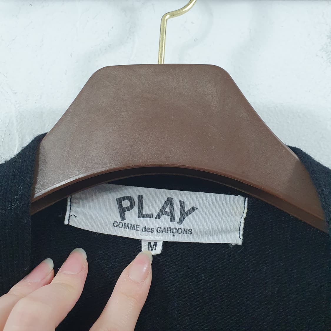 M 꼼데가르송 남성 블랙와펜 데일리 긴팔 니트 가디건 상품이미지3