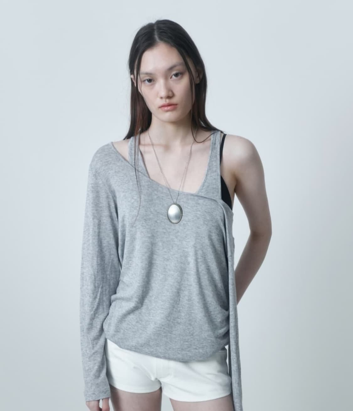세릭 투웨이 레이어드 롱탑 그레이 상품이미지1