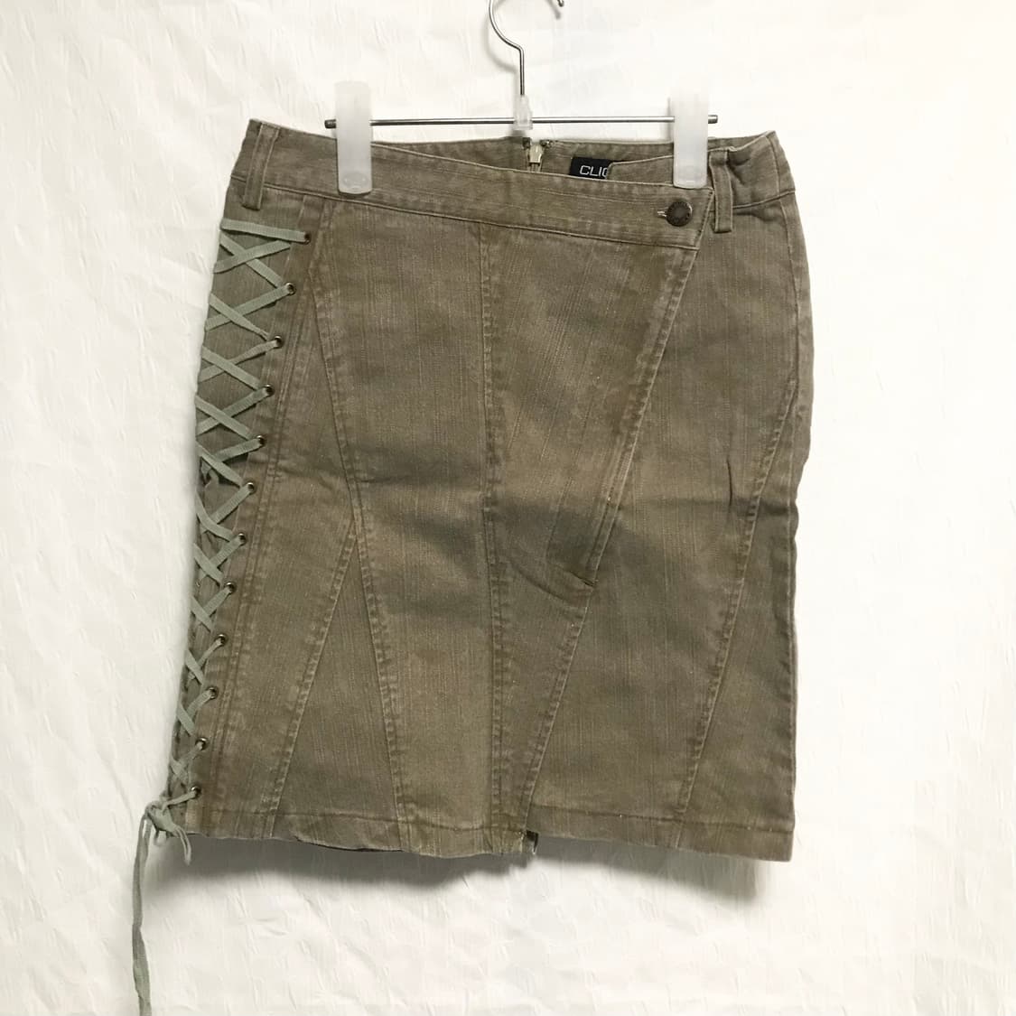 빈티지 00s y2k 코르셋 사선 절개 카고 미디 스커트 상품이미지1