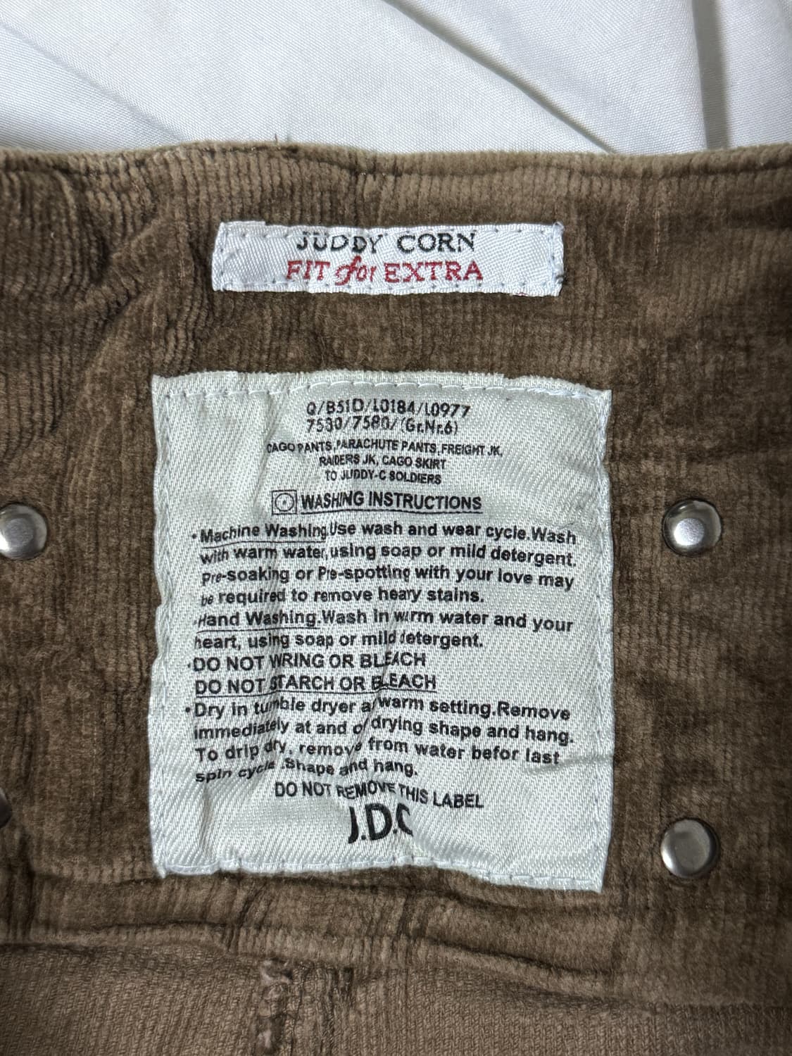 Juddy corn 밀리터리 코듀로이 팬츠 y2k lgb goa 밀리터리 상품이미지8