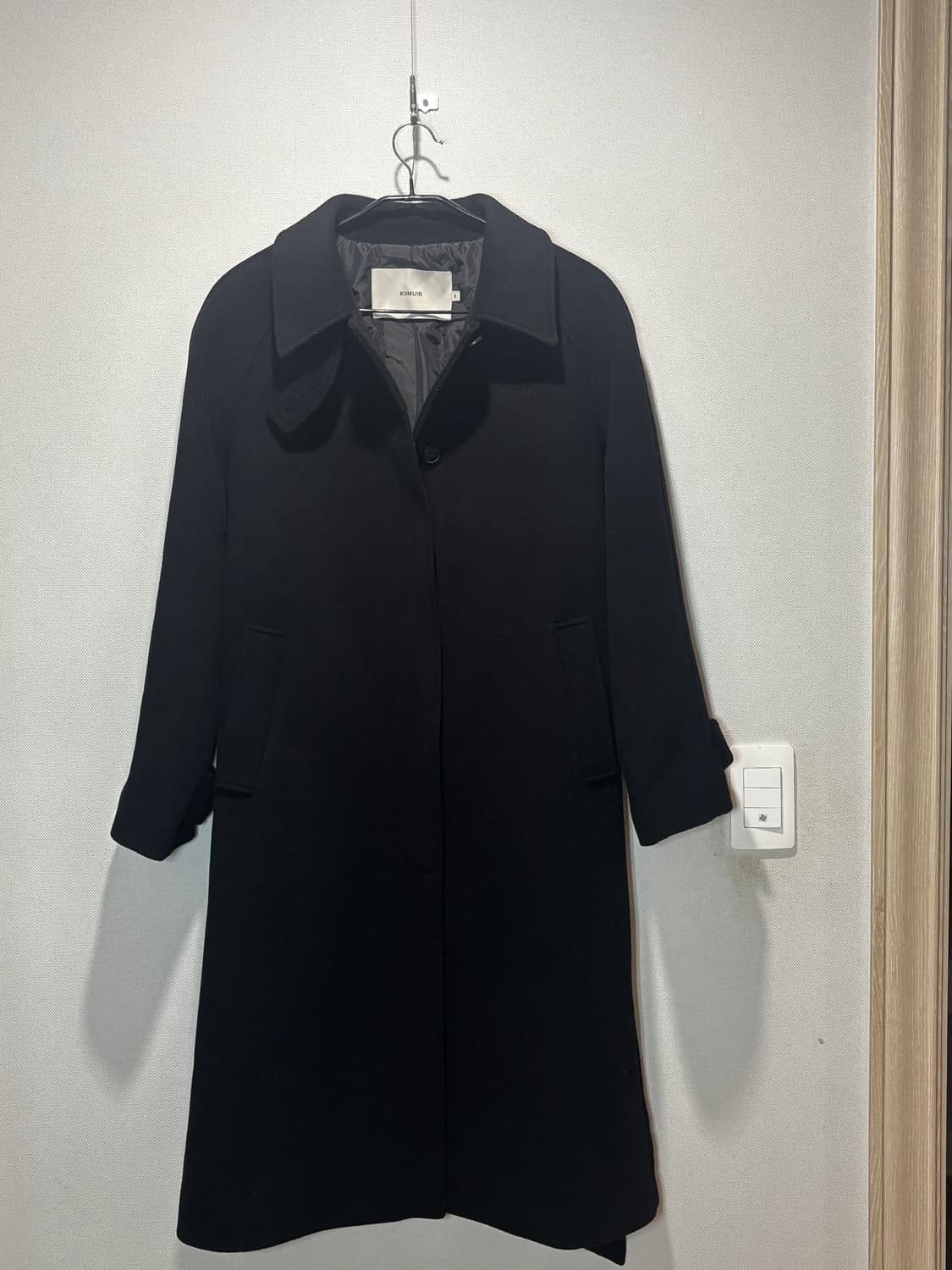 택포/A+급) KIIMUIR 울 캐시미어 블렌드 발마칸 코트 블랙 상품이미지3