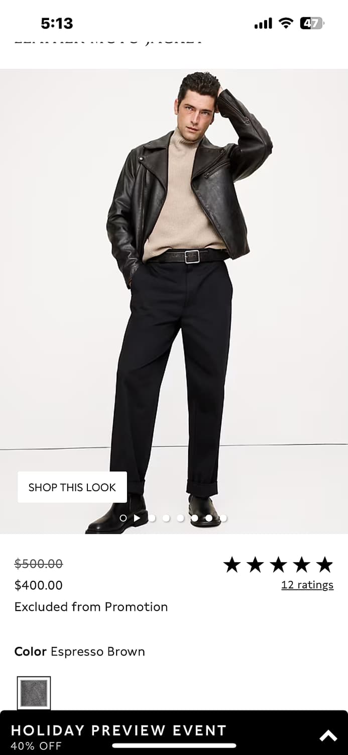 100) 바나나리퍼블릭 24ss 라이더자켓  상품이미지9