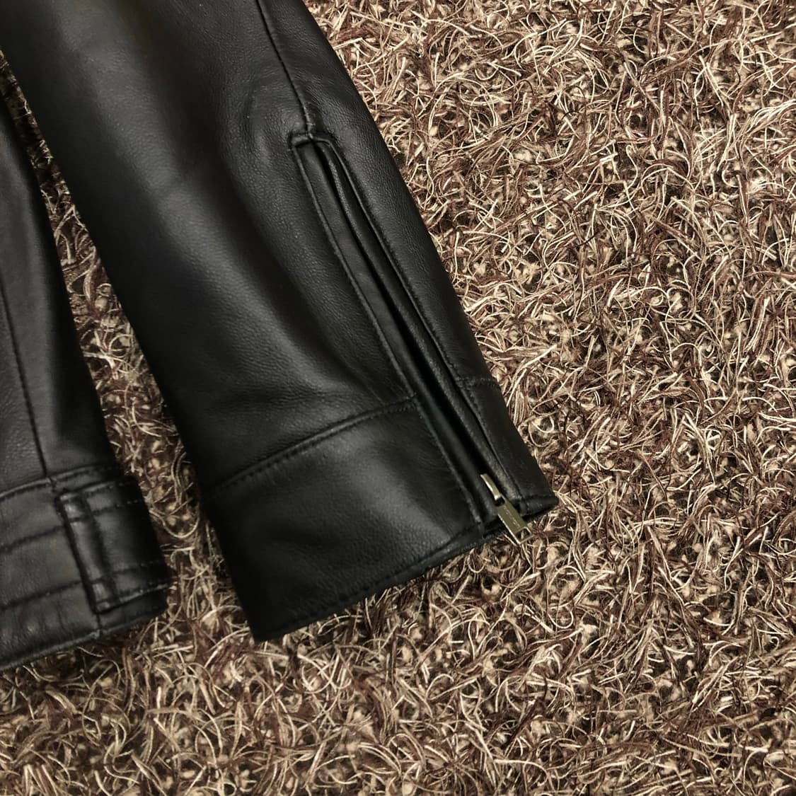 폴리스 양가죽 바이커 레더 가죽 자켓 상품이미지4