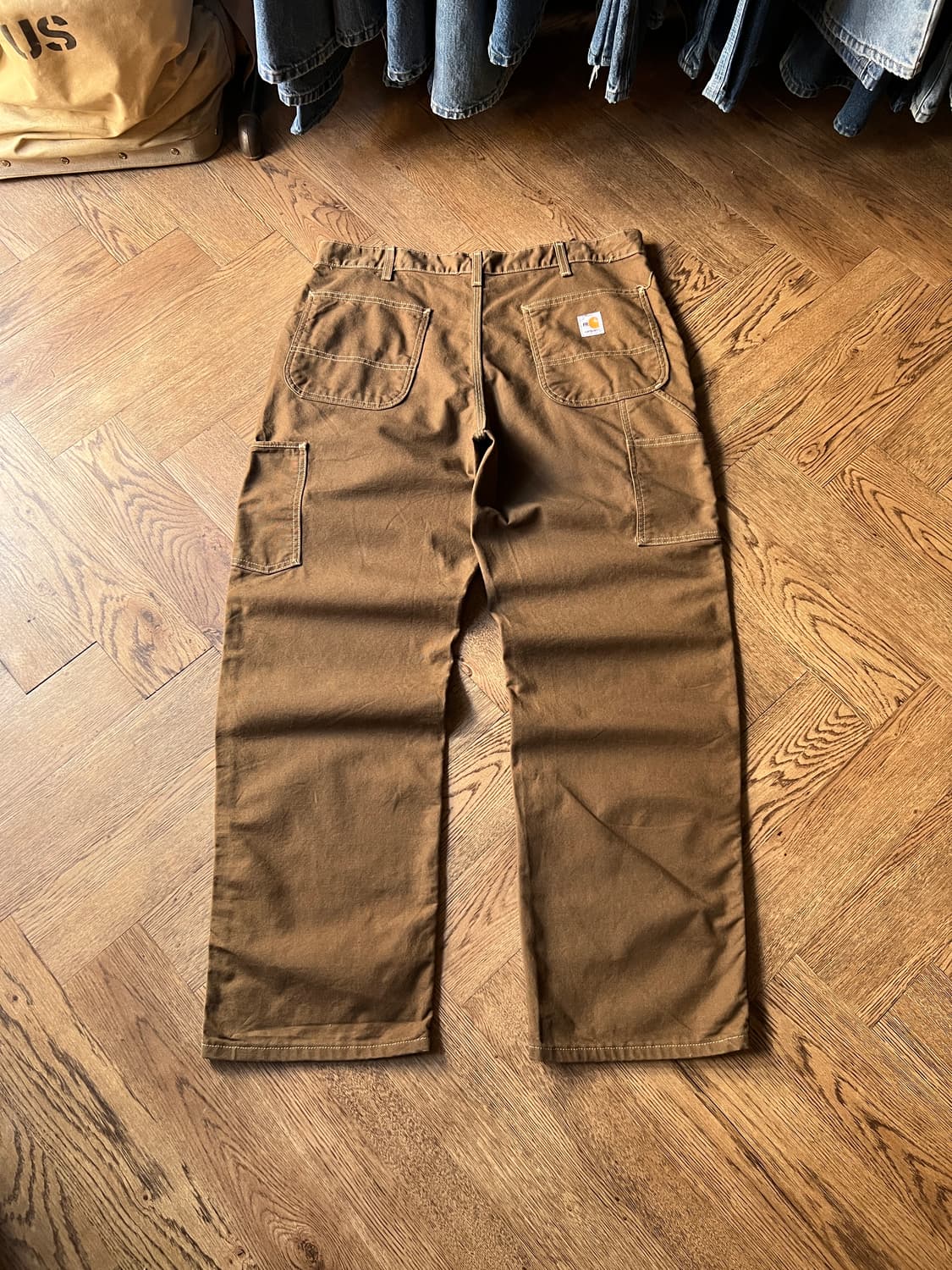 [35]칼하트FR 빈티지 브라운 싱글니 워크팬츠 상품이미지2